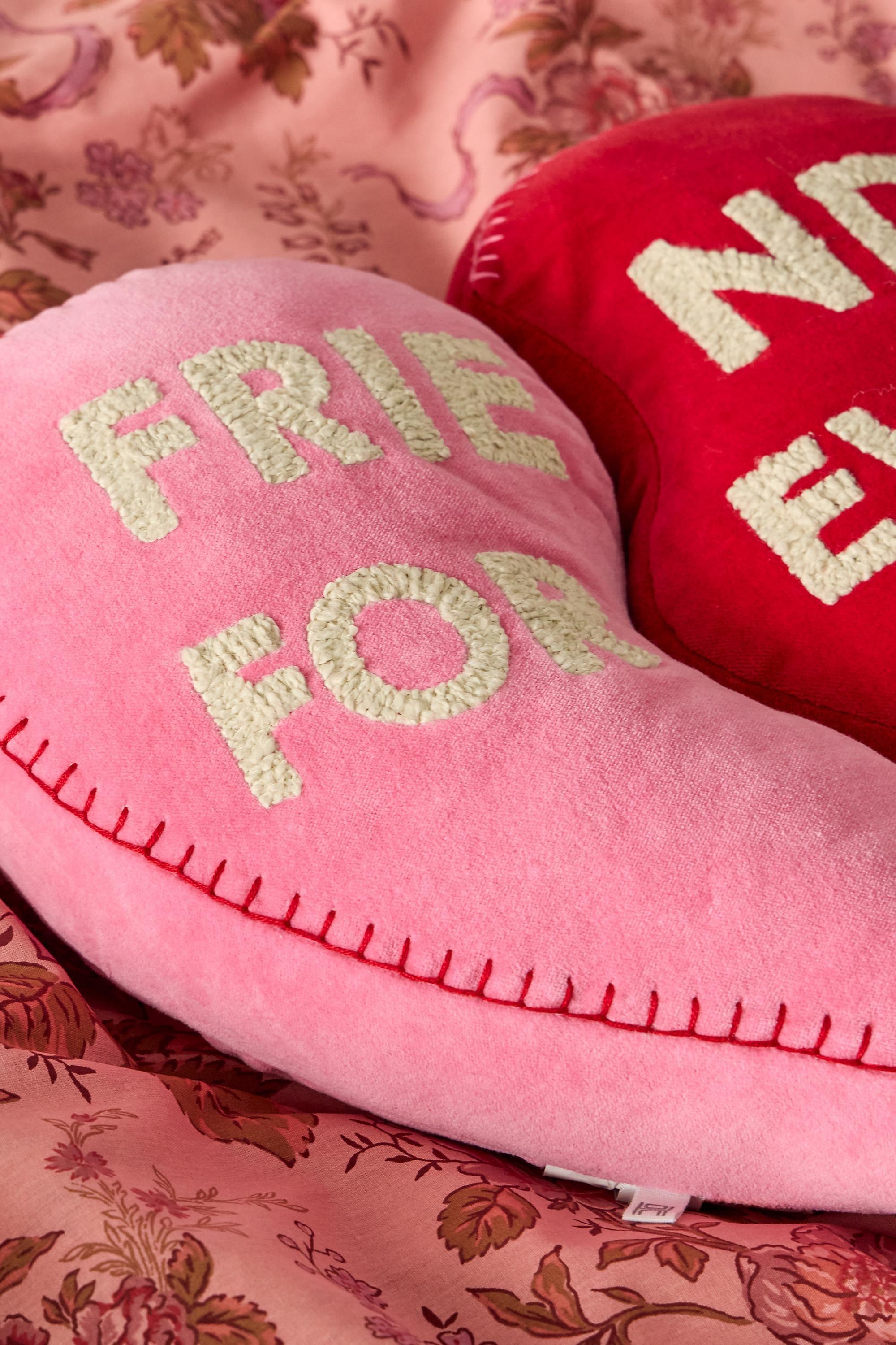 PINK Best Friends Forever Heart Cushion, PINK, medium