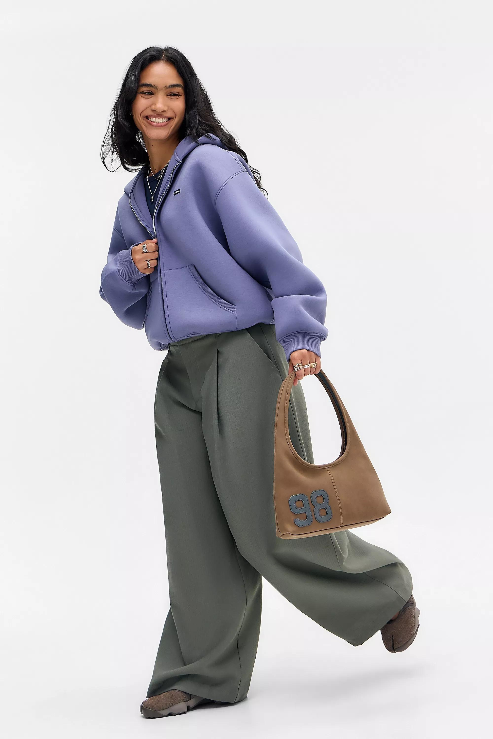 Multicolour iets frans... Blue Granite Scuba Hoodie, STONE BLUE, medium