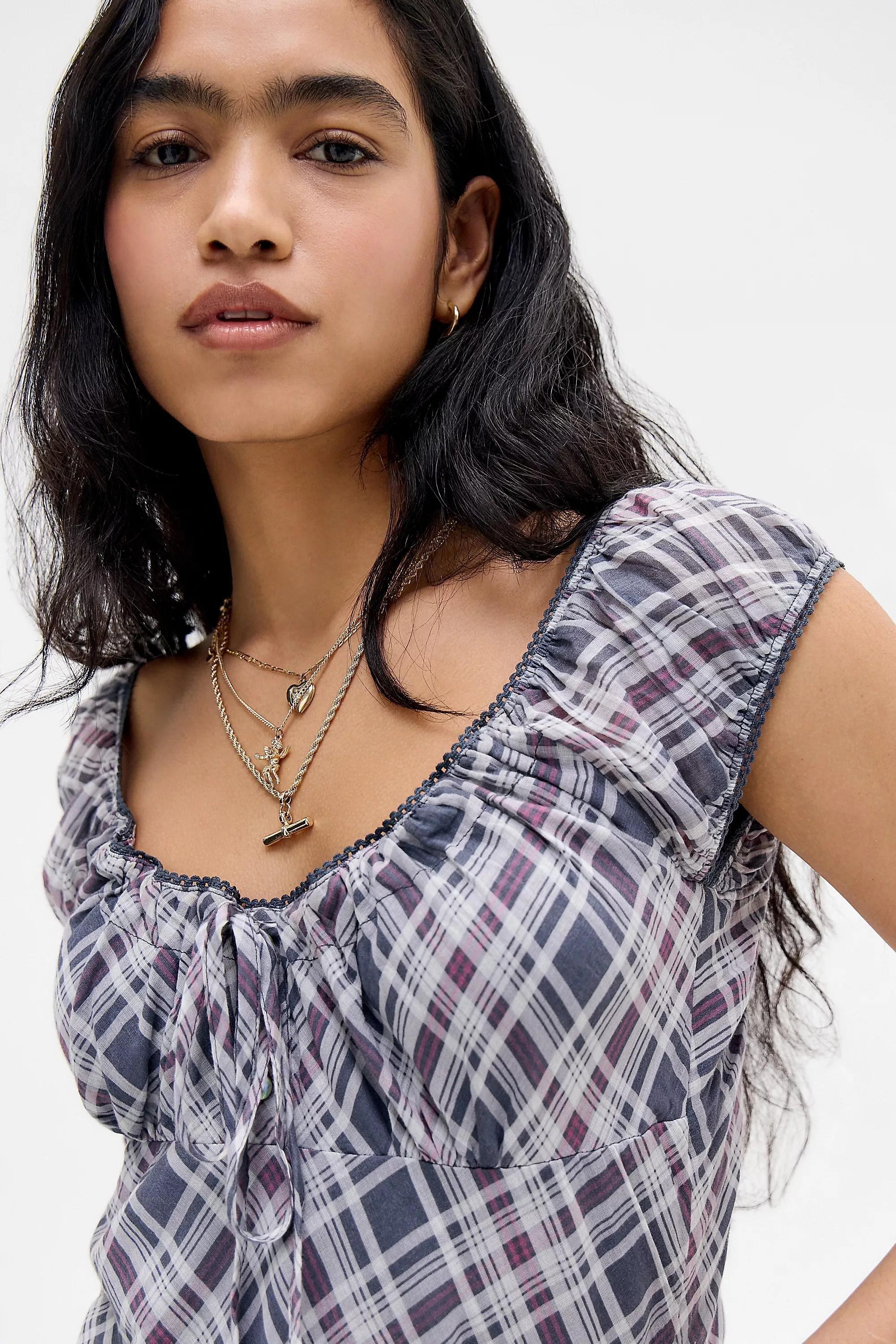 Blue Bdg Jude Check Mini Dress, BL MOTIF, medium