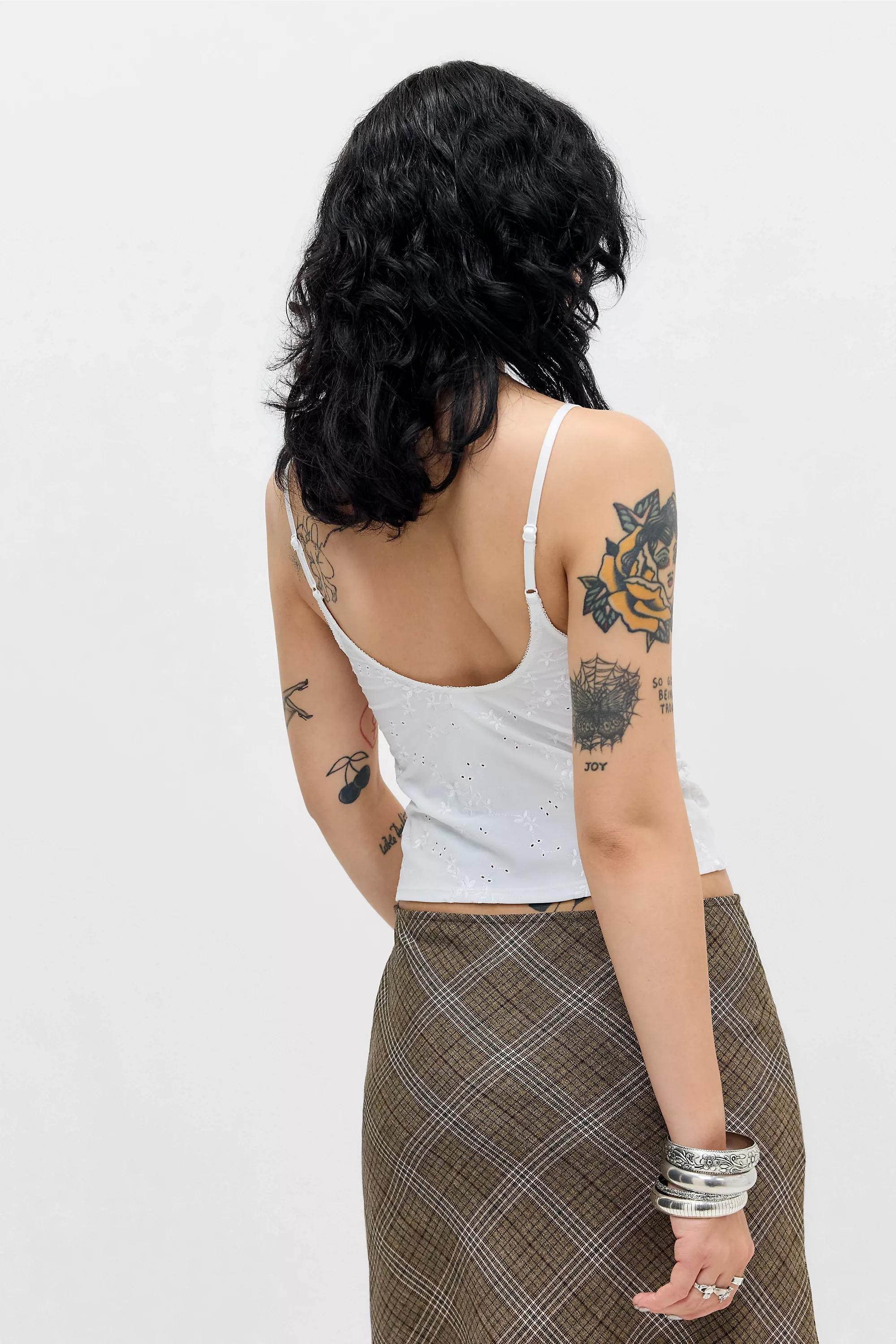 White Out From Under Broderie Tank Top, WHT, large image number 3