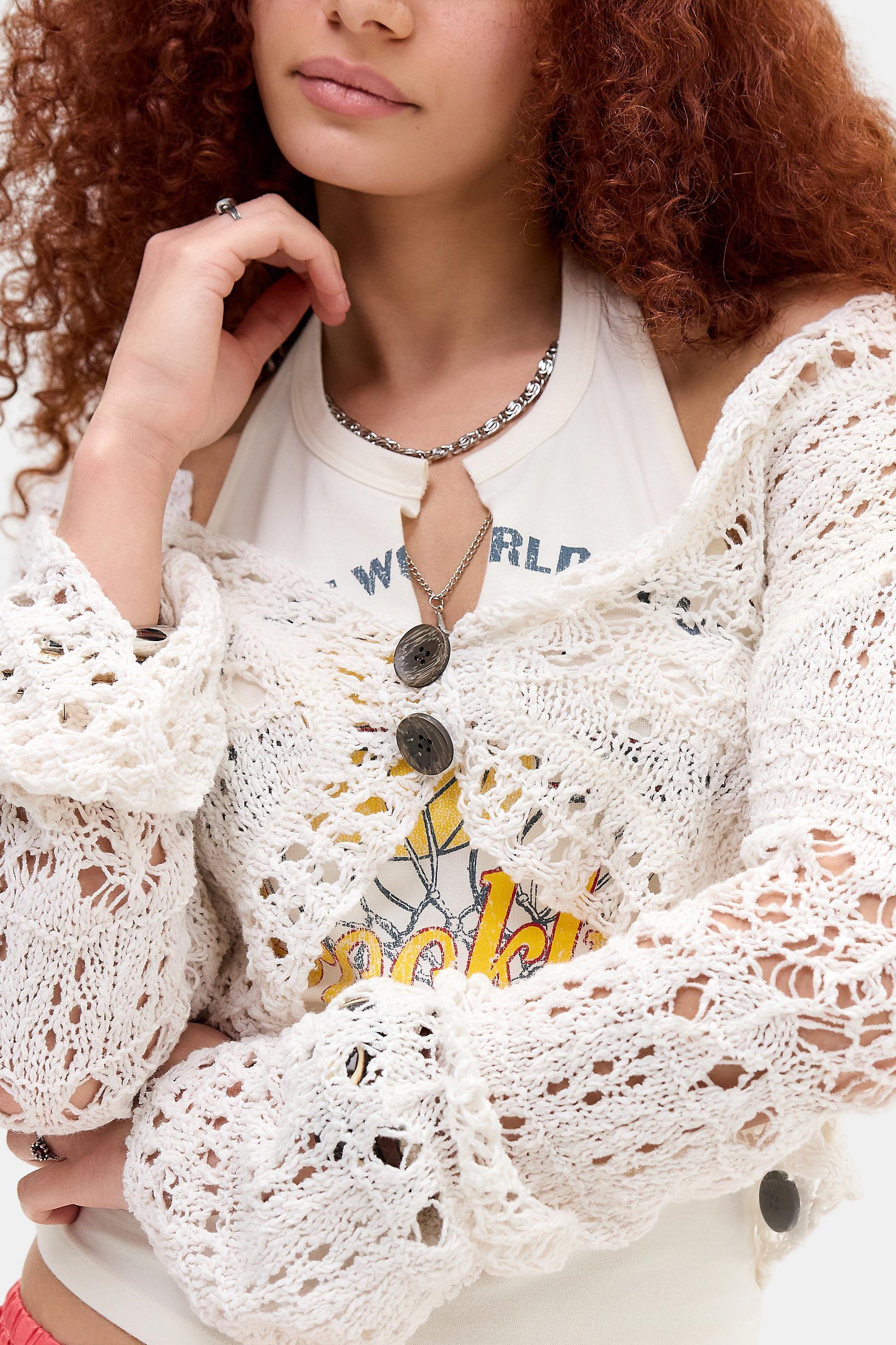 Cream Bdg Palma Knit Cardigan, CREME, large image number 1