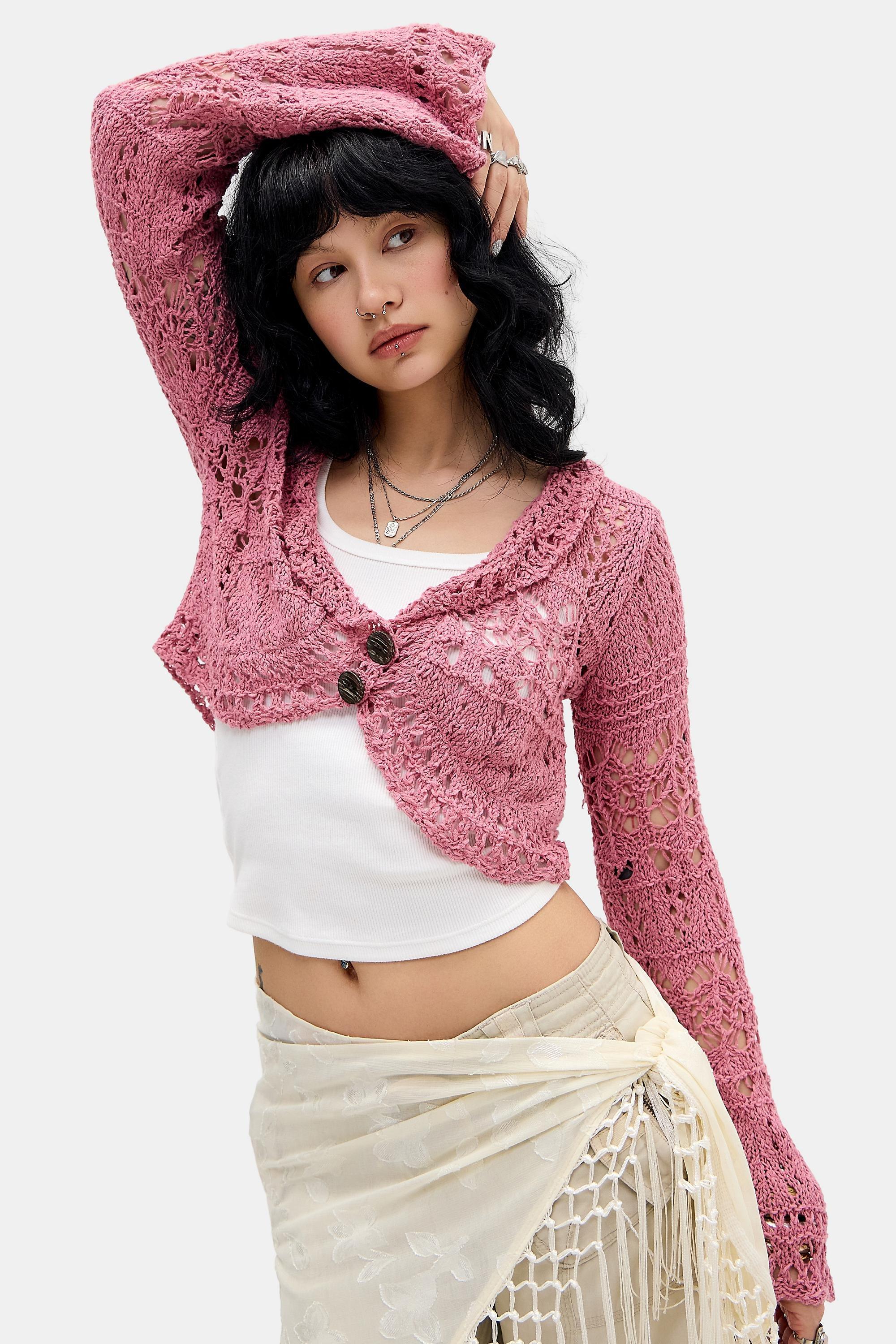 Pink Bdg Palma Knit Cardigan, PINK, large image number 0