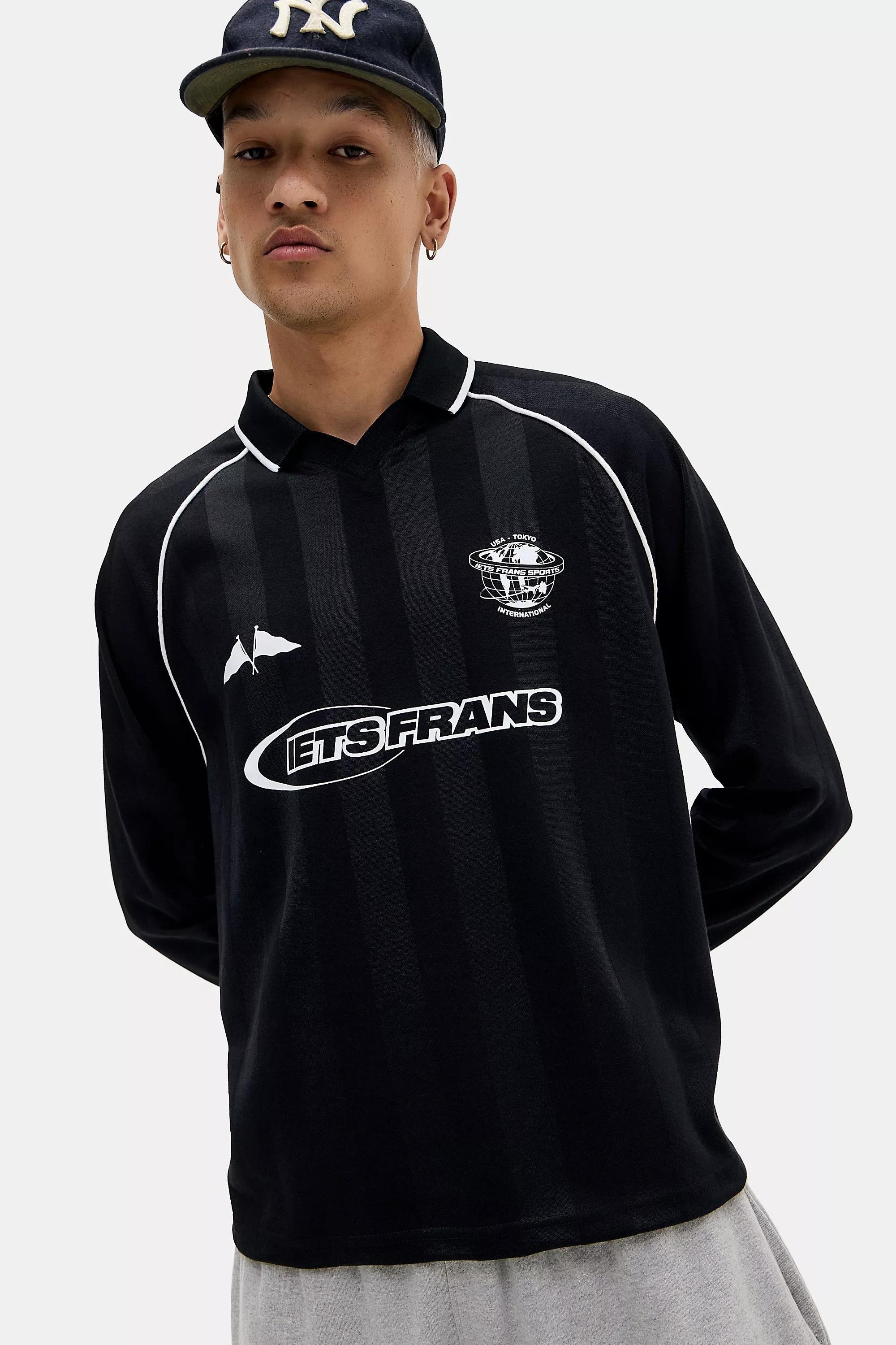 Black iets frans... Long Sleeve Football Shirt, BLK, large image number 0