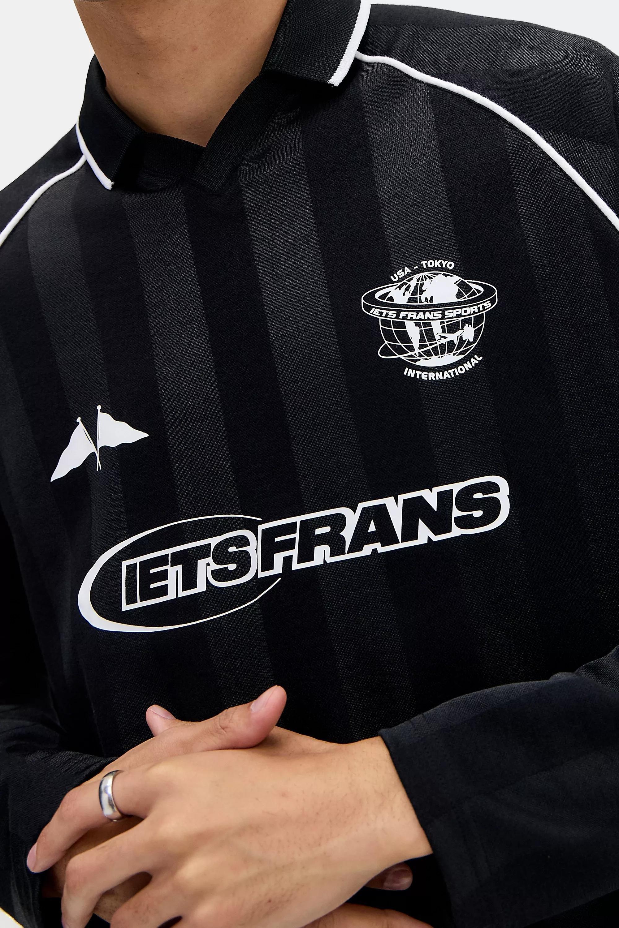 Black iets frans... Long Sleeve Football Shirt, BLK, large image number 1