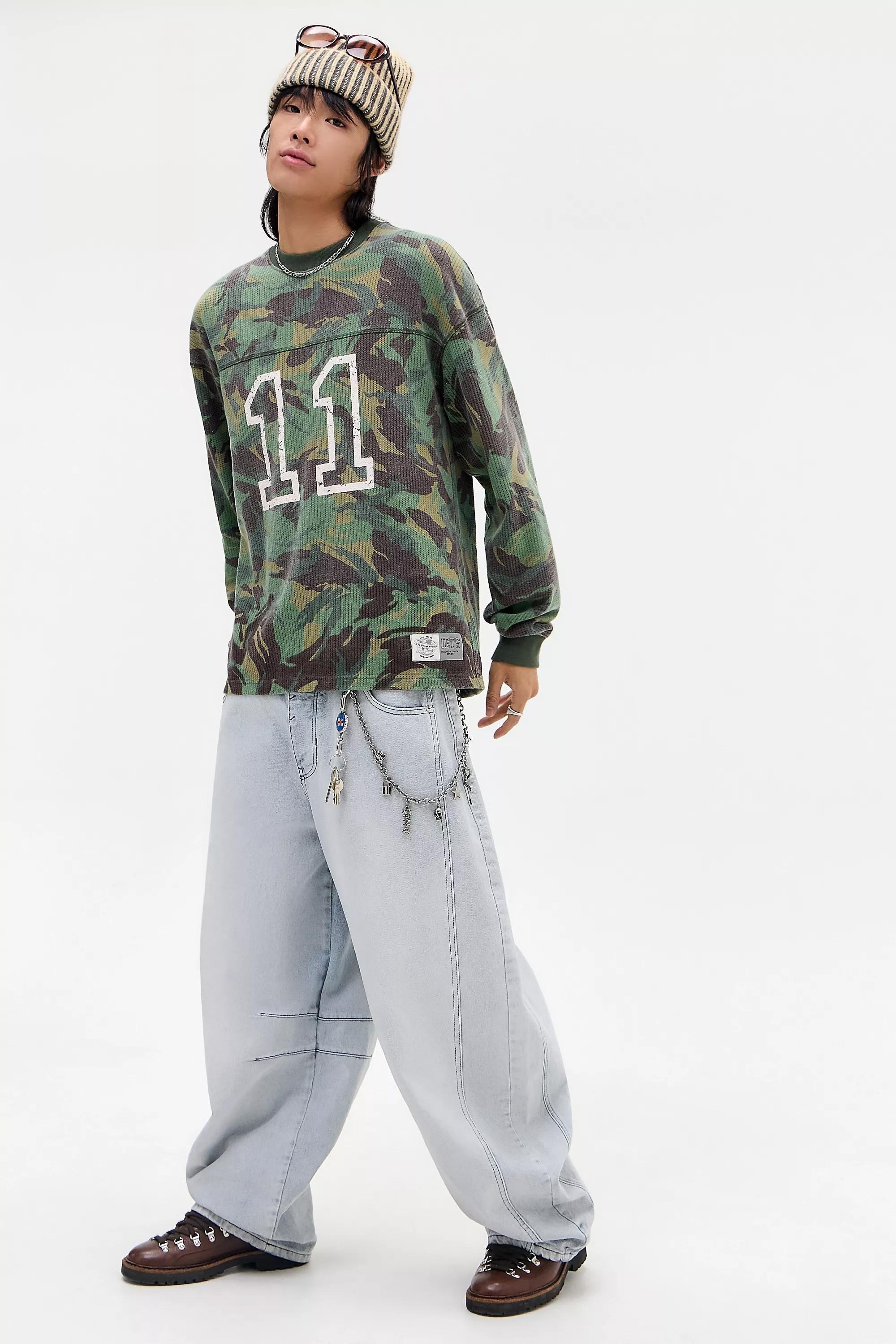 Khaki Iets Frans... Camo Long Sleeve Mesh T-Shirt, KHAKI, medium