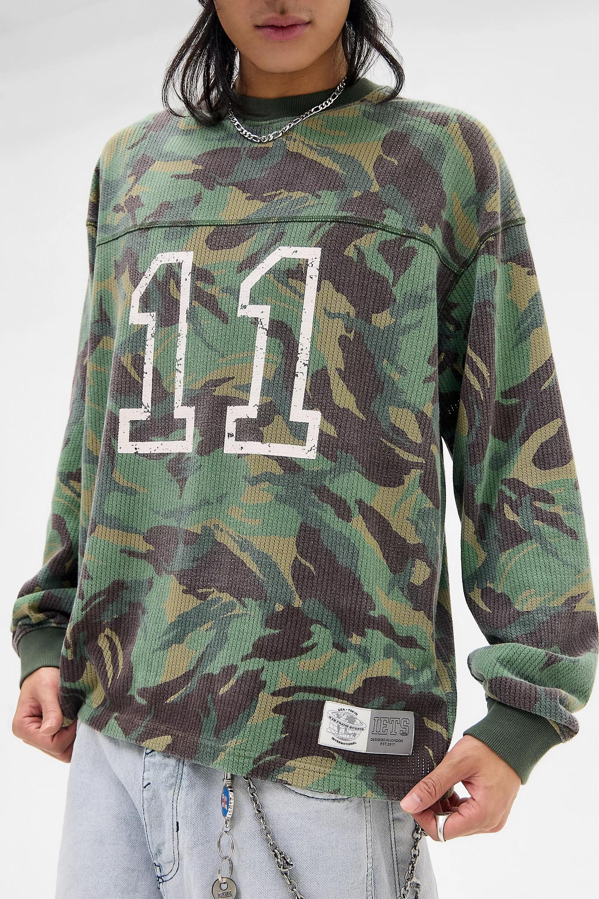 Khaki Iets Frans... Camo Long Sleeve Mesh T-Shirt, KHAKI, medium