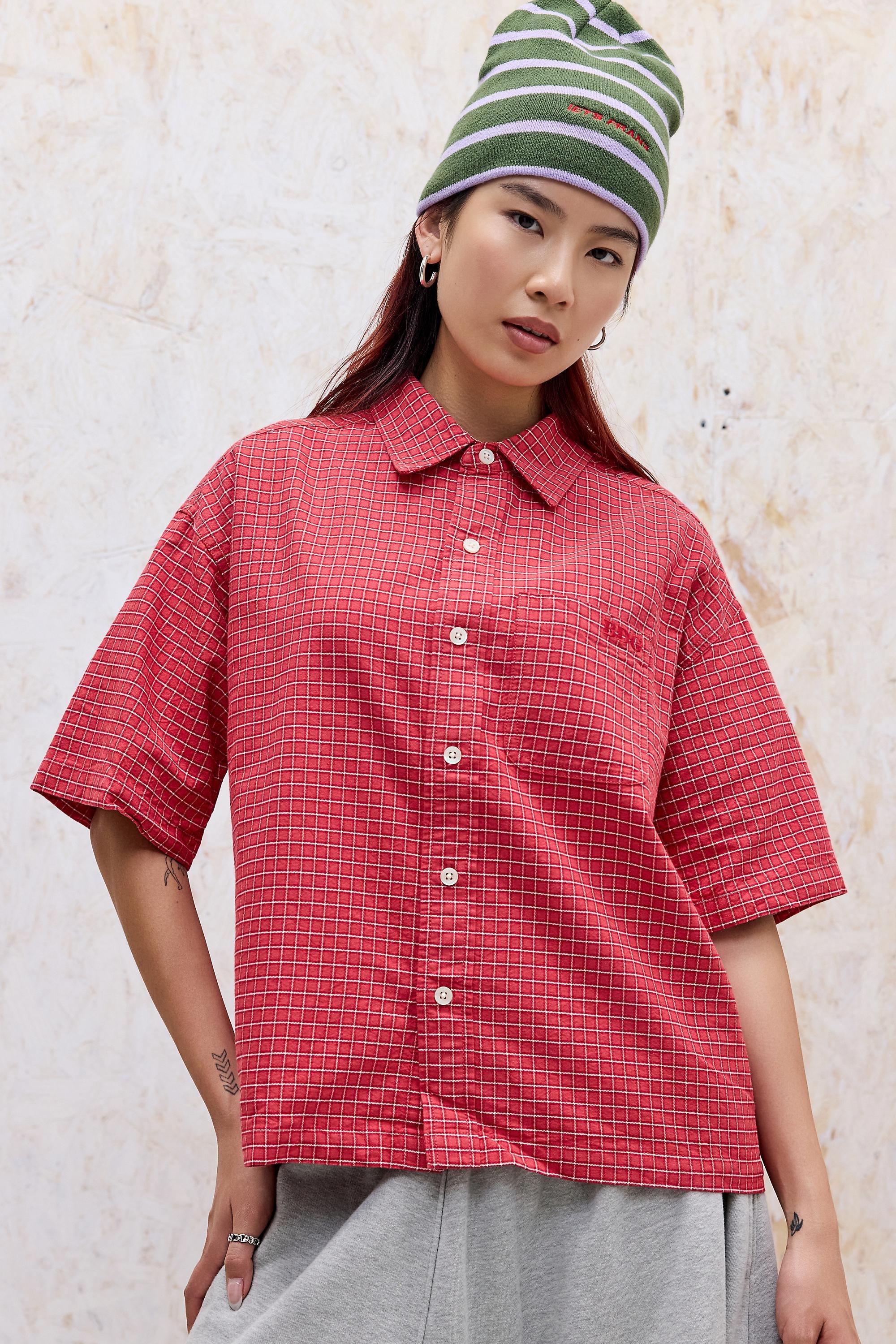 Red Bdg Red Arlo Check Short Sleeve Shirt, RED, large image number 4