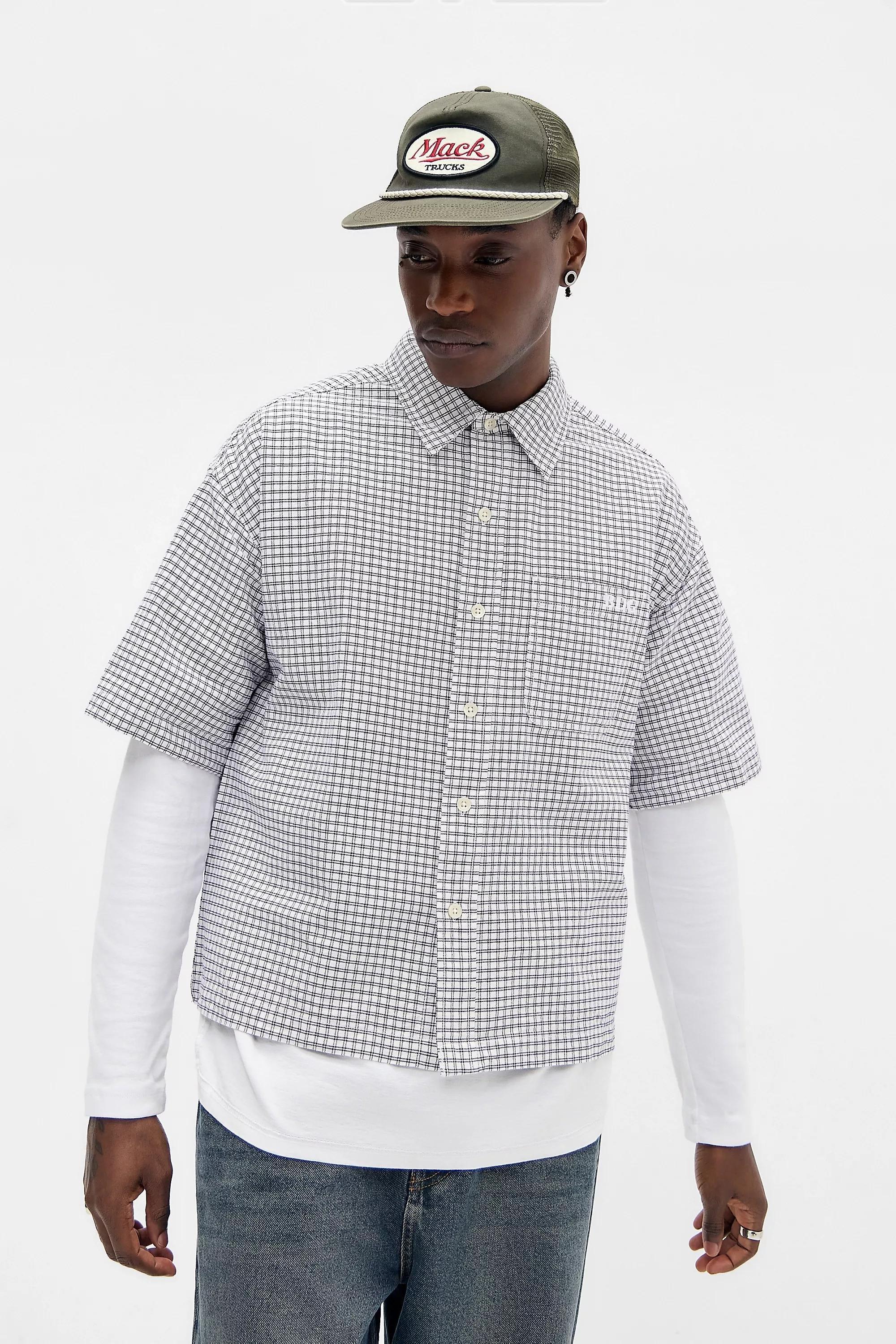 Cream Bdg Cream Arlo Check Short Sleeve Shirt, IVRY, large image number 0