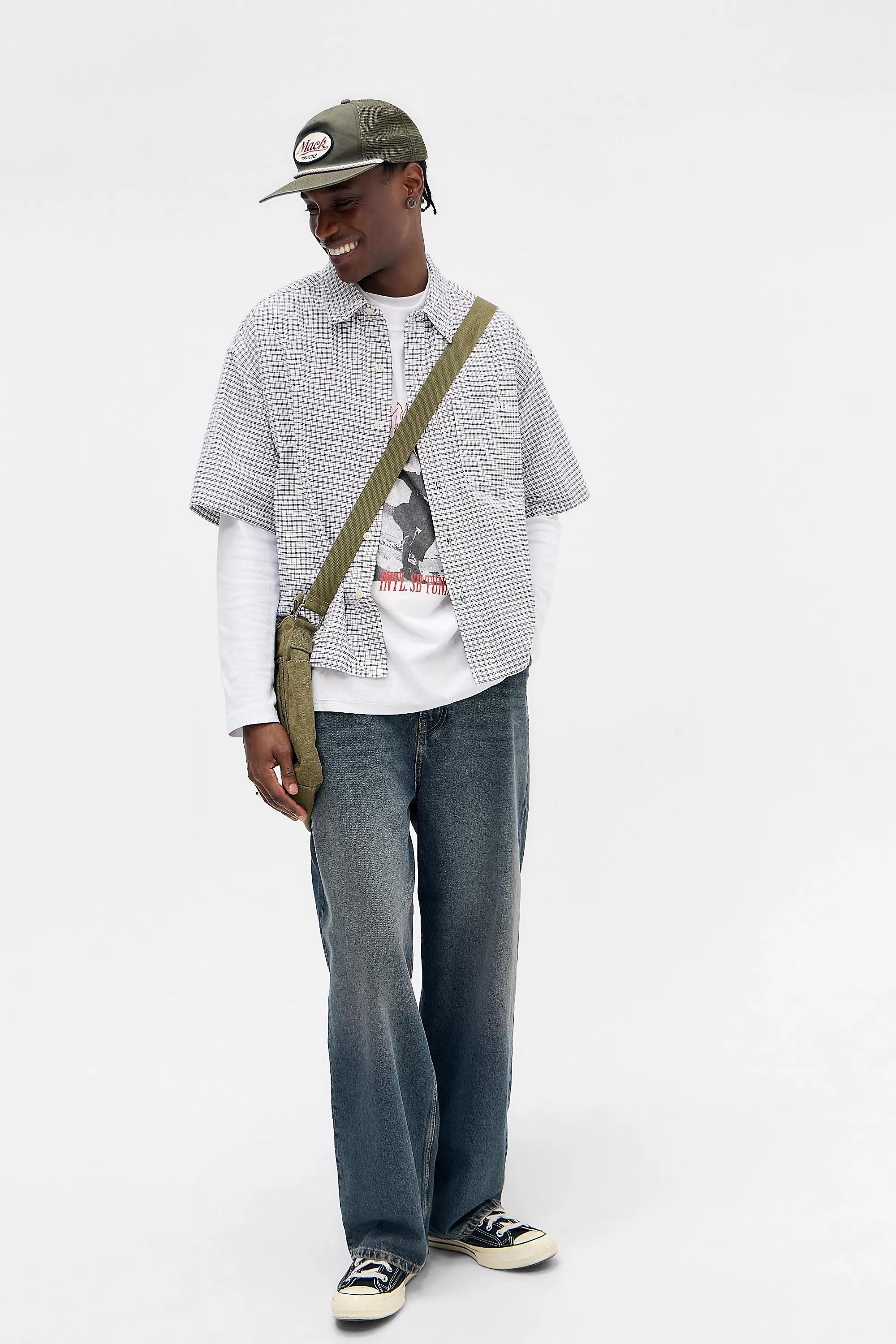 Cream Bdg Cream Arlo Check Short Sleeve Shirt, IVRY, large image number 1