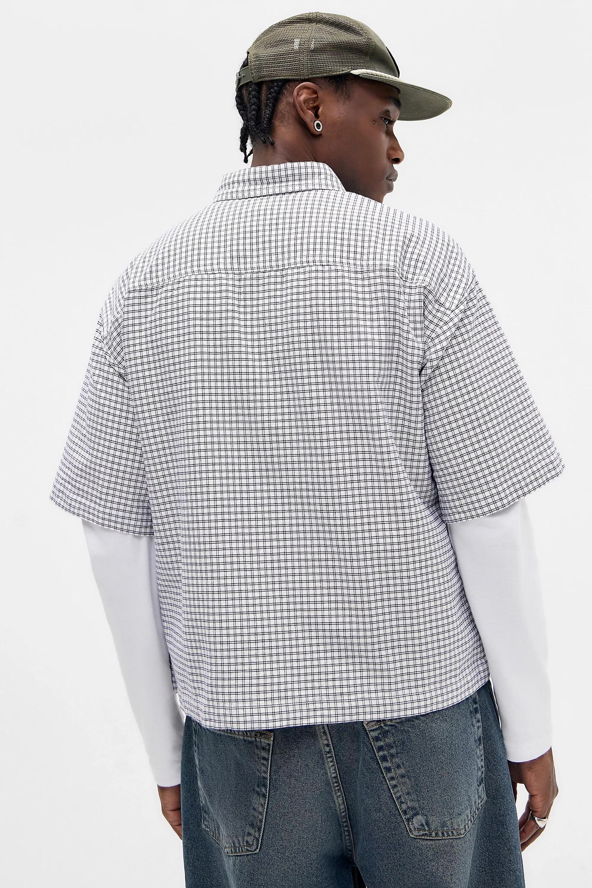 Cream Bdg Cream Arlo Check Short Sleeve Shirt, IVRY, large image number 3