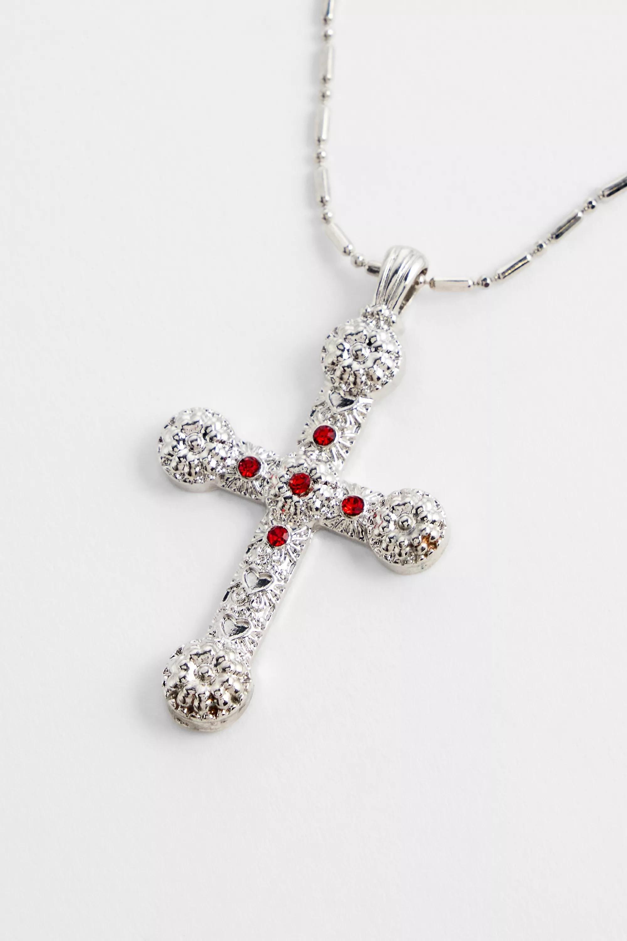 Silver Silence + Noise Cross Pendant Necklace, SLVR, large image number 1