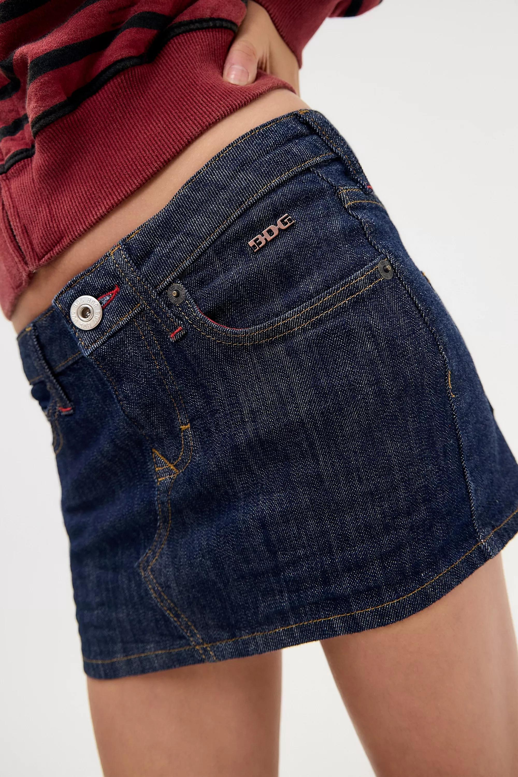 Blue Bdg Rinse Denim Mini Skirt, A301_0094           , large image number 1