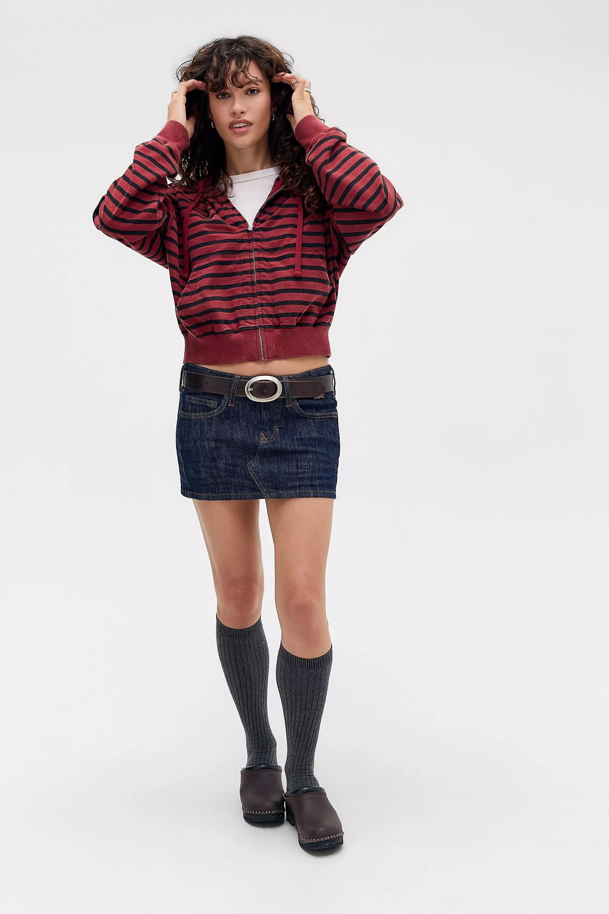 Blue Bdg Rinse Denim Mini Skirt, A301_0094           , large image number 4