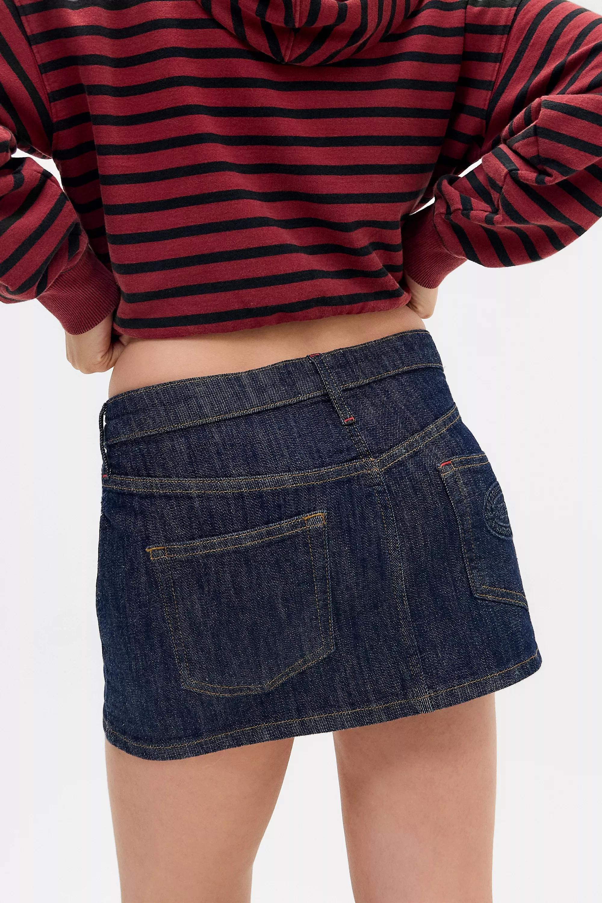Blue Bdg Rinse Denim Mini Skirt, A301_0094           , large image number 5