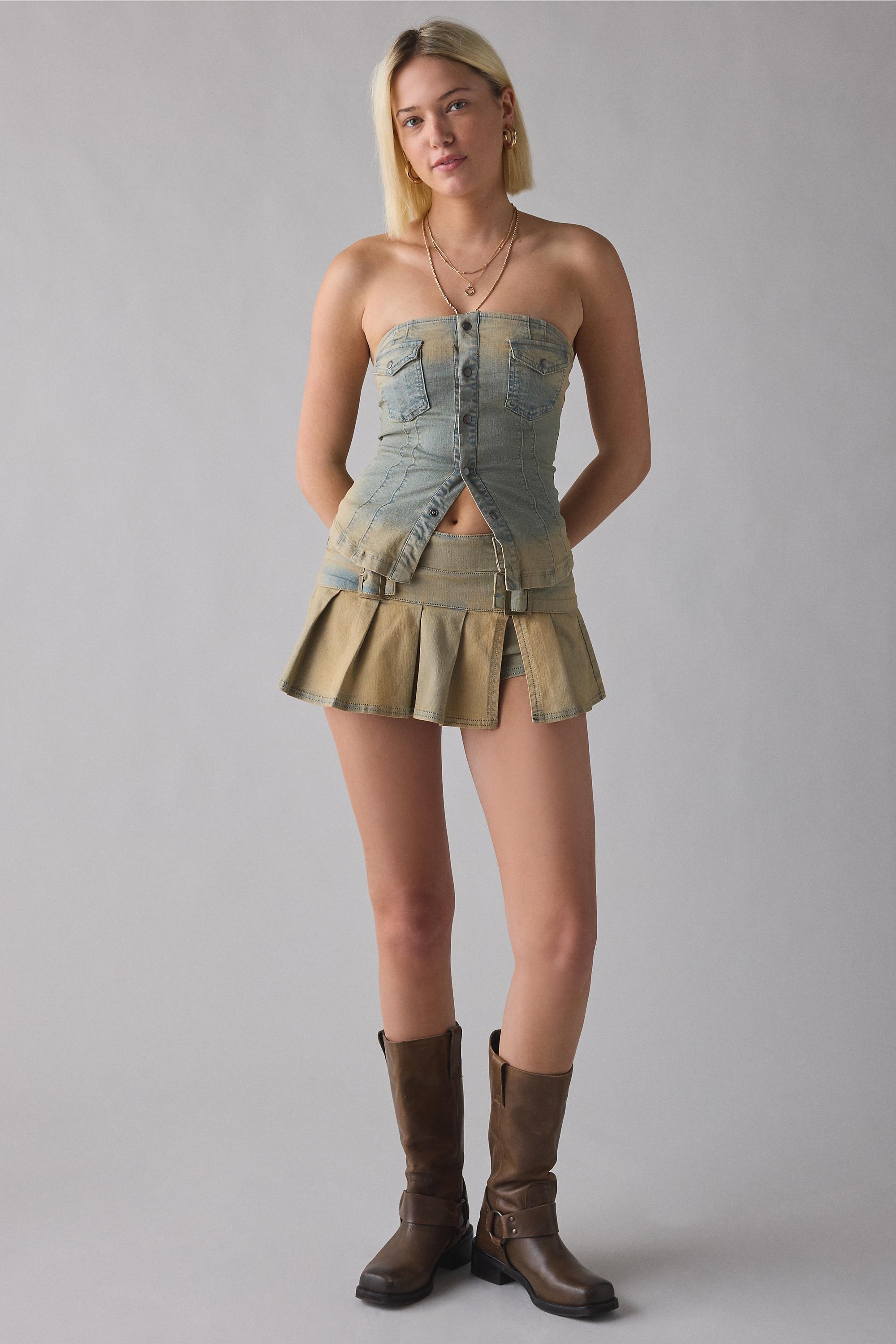 Blue Uo Riley Tube Top, DENIM L, large image number 1
