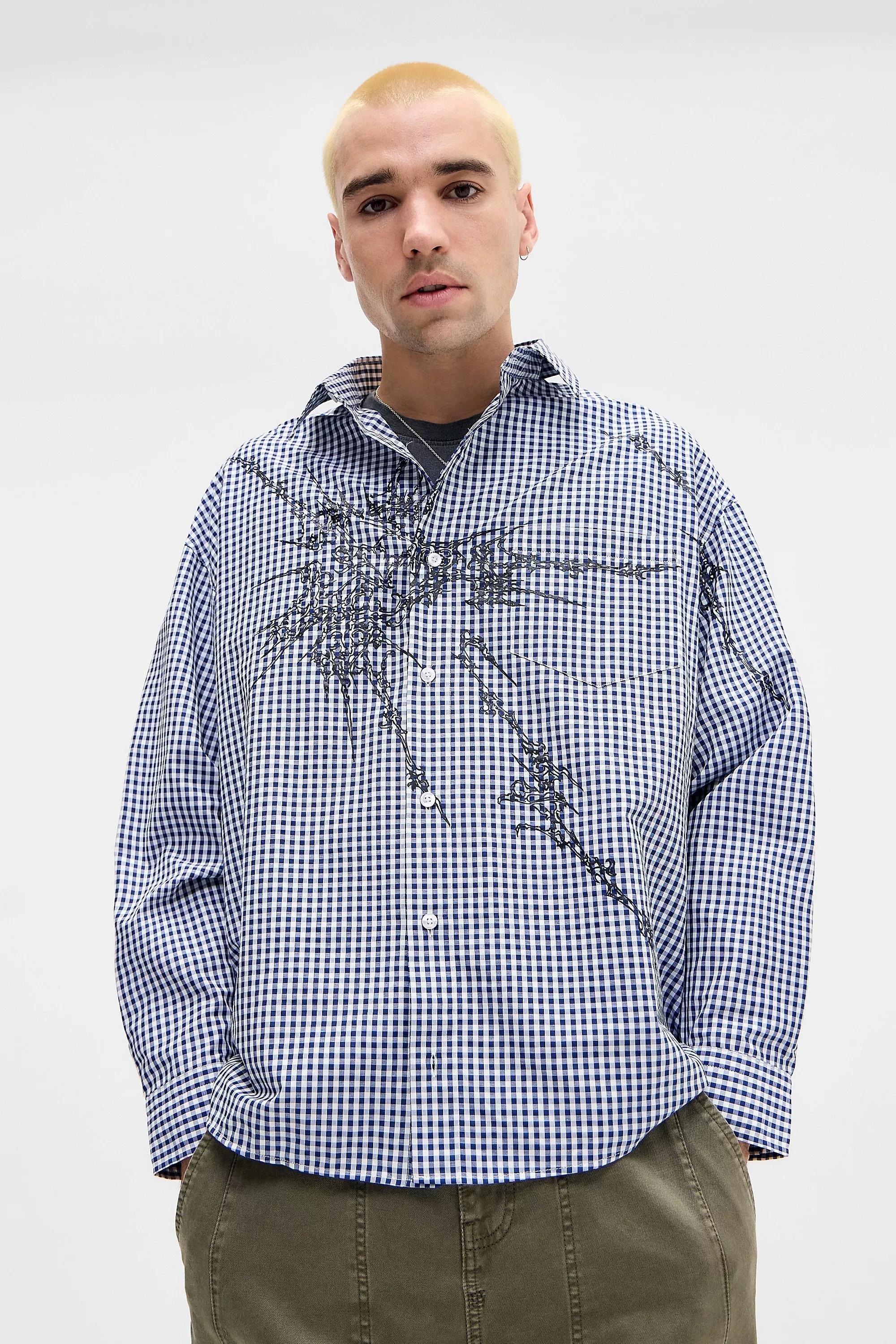 Blue Jaded London Checked Shirt, BLUE, large image number 0