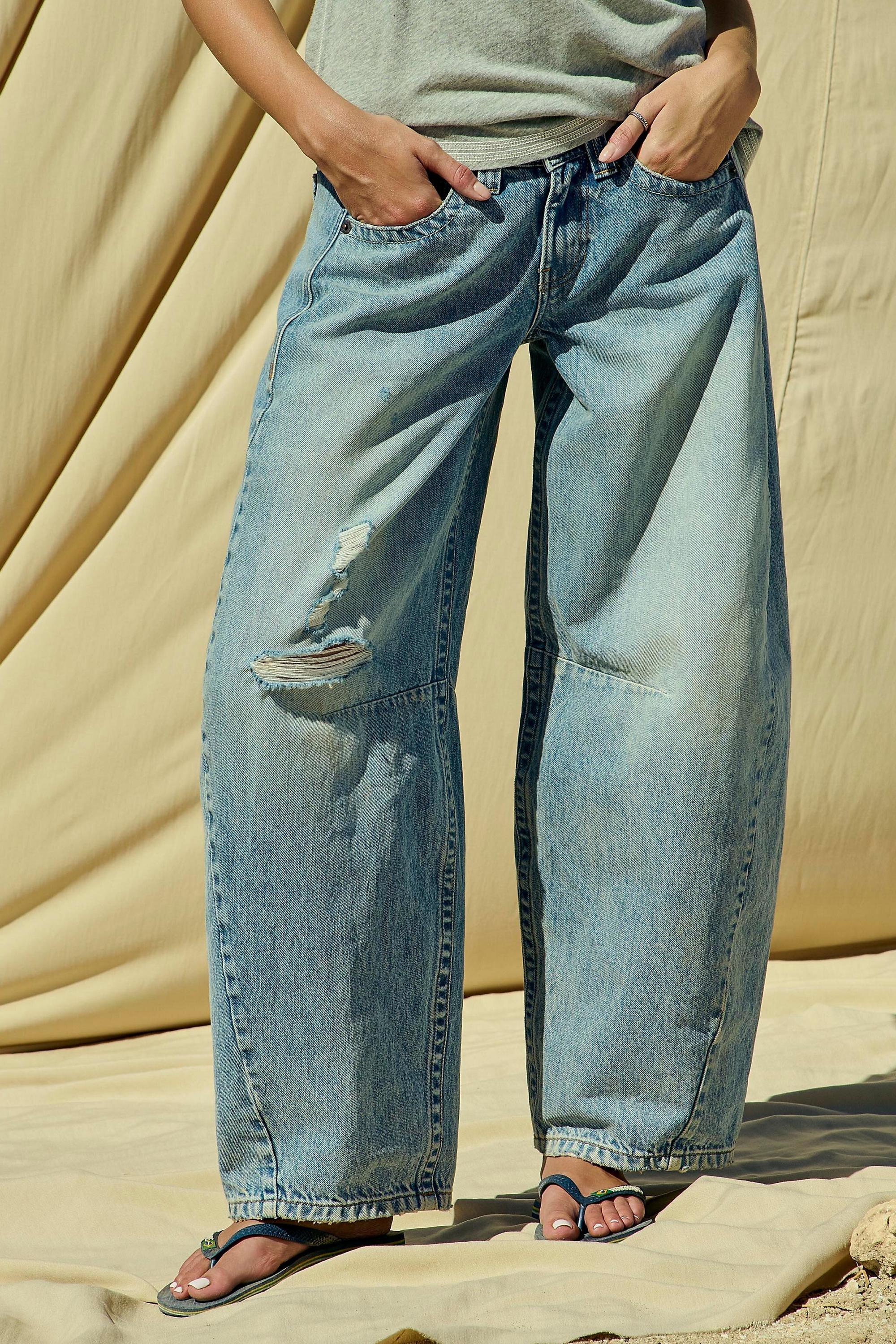 Blue Vintage Denim Medium Beg Kayla Cocoon Jeans, VINTAGE DENIM MEDIUM, large image number 0