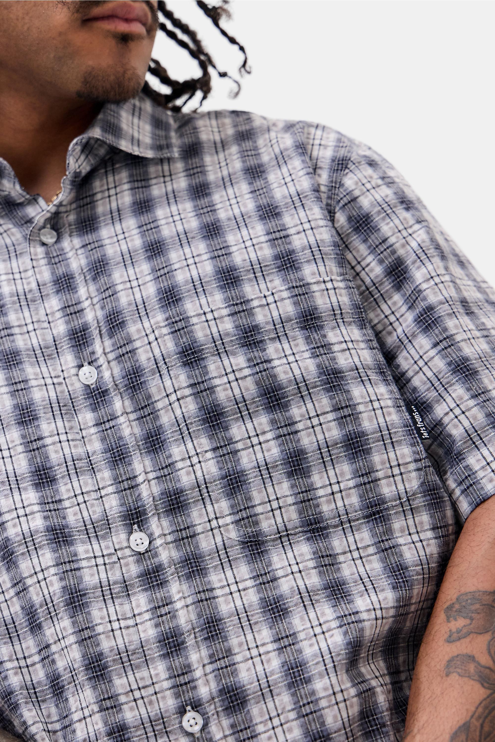 Beige Iets Frans... Black & White Cole Check Shirt, NEUTR, medium