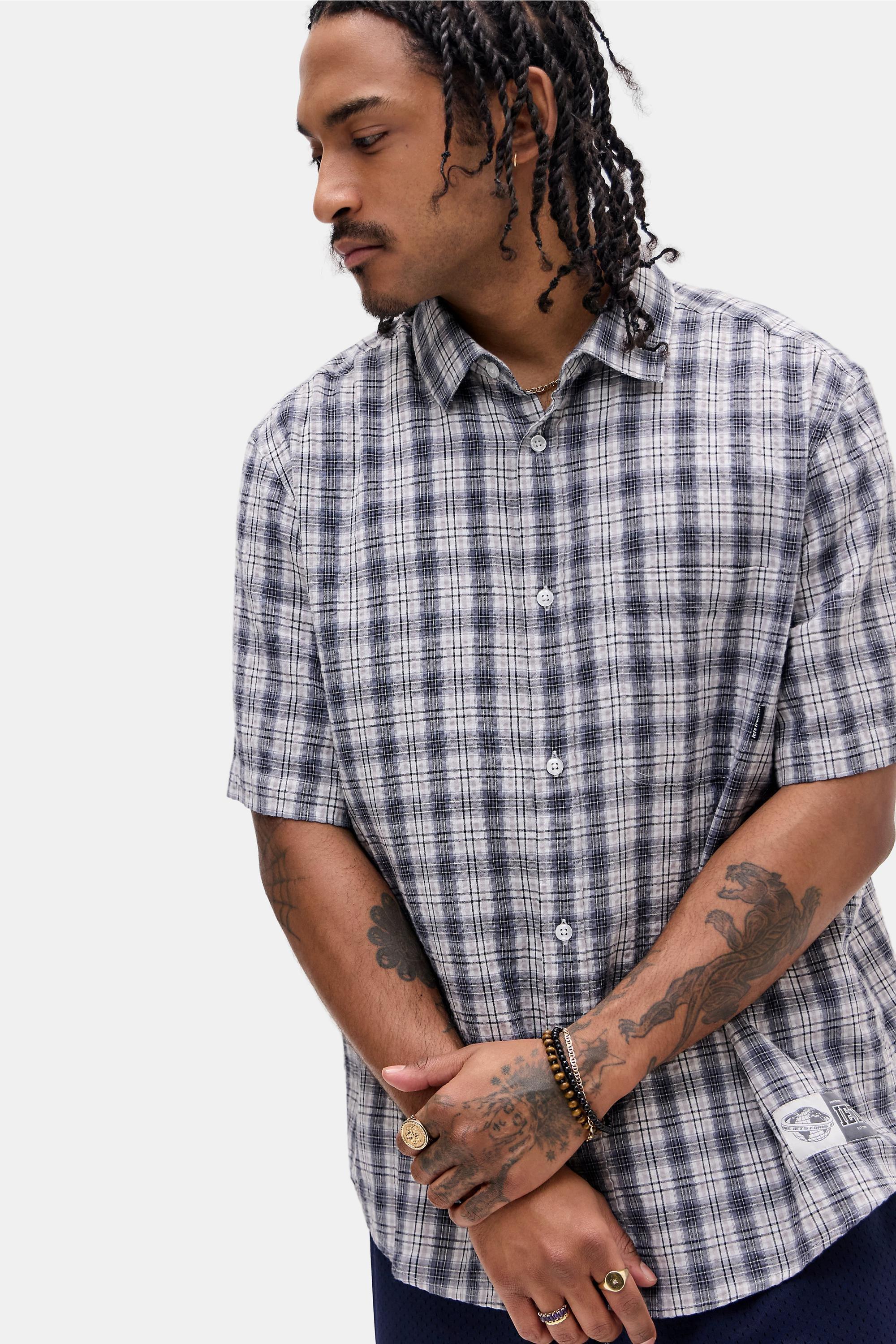 Beige Iets Frans... Black & White Cole Check Shirt, NEUTR, medium