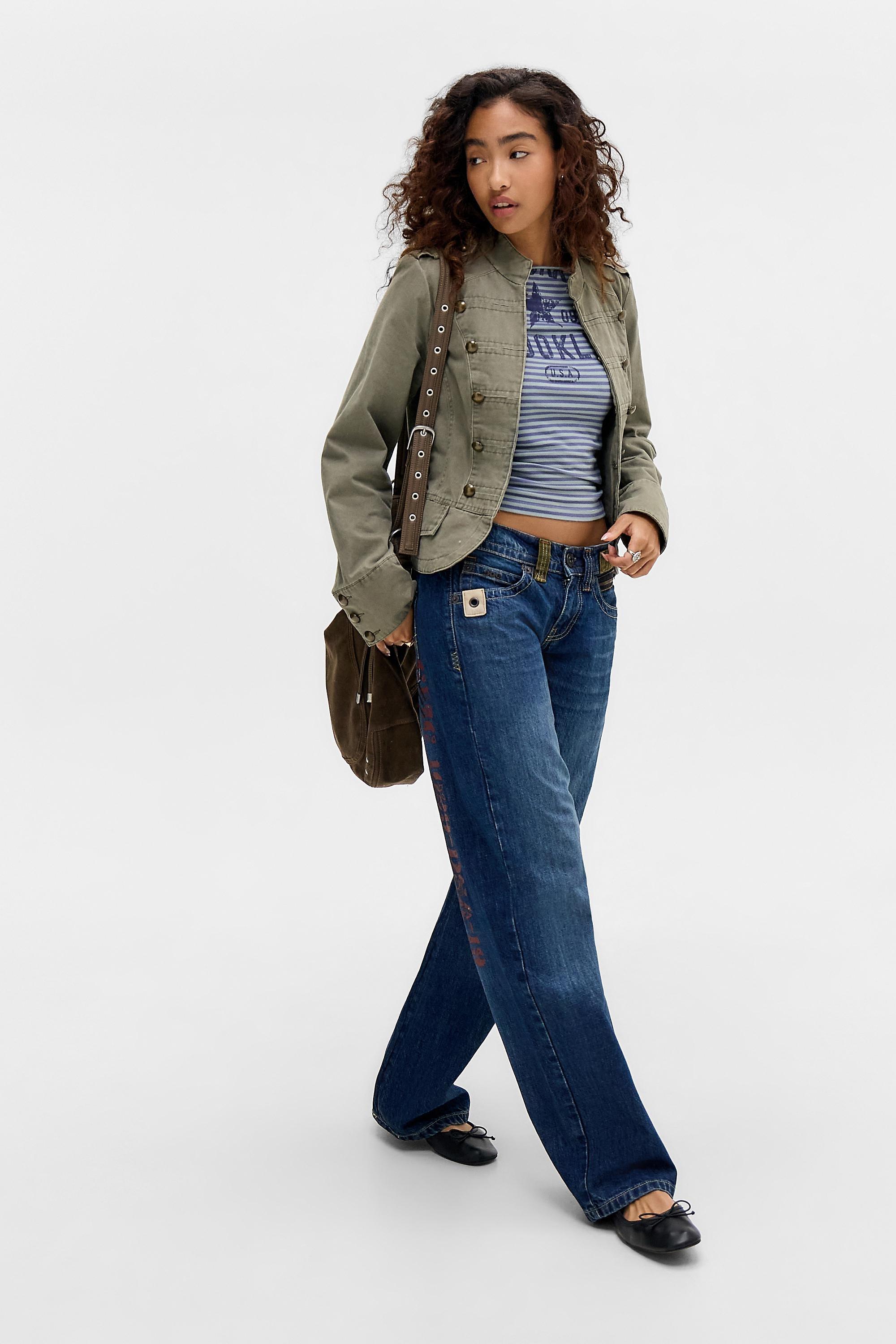 Blue Uo New York Slash Neck T-Shirt, BLUE, large image number 2