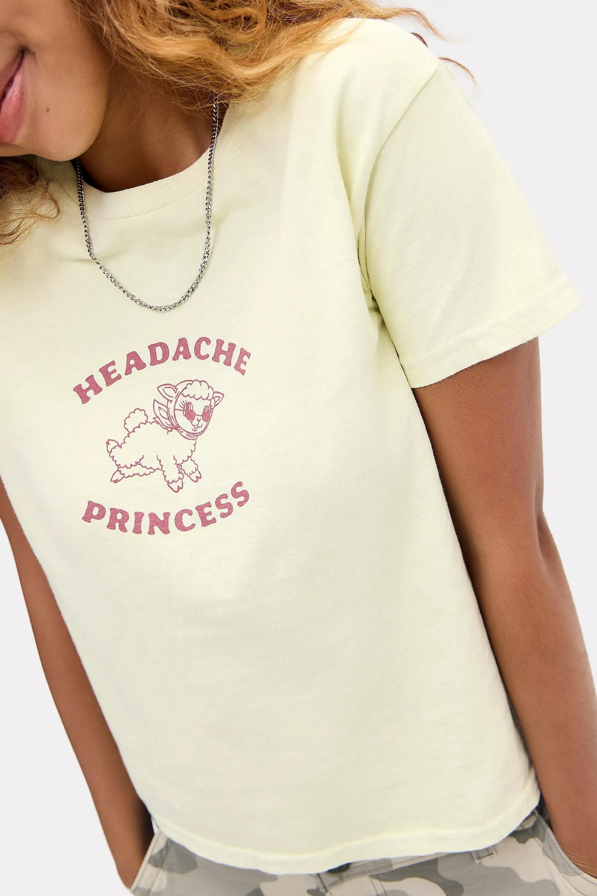 Yellow Uo Headache Princess Relaxed T-Shirt, LT YELLOW, large image number 1