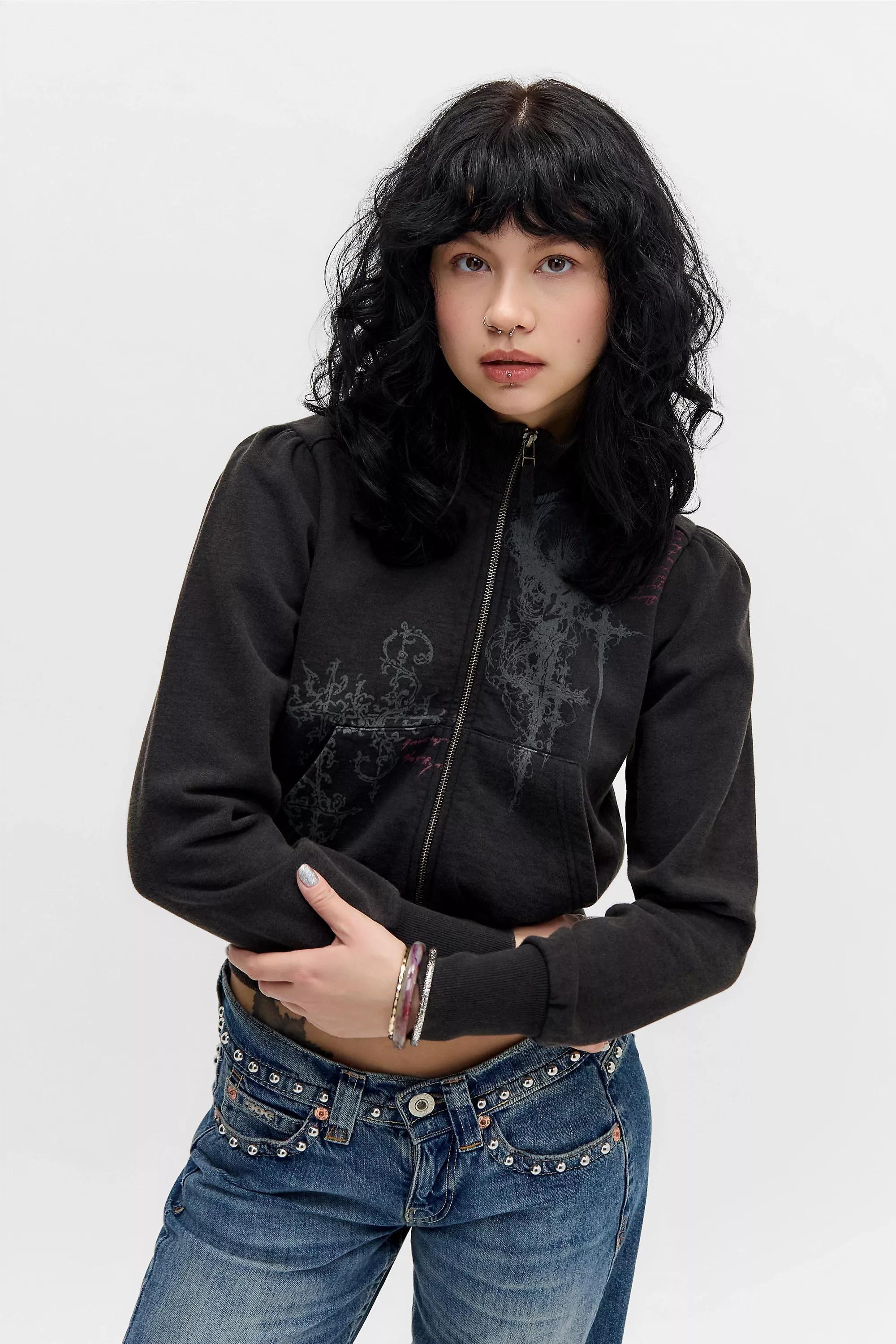 Black Silence + Noise Black Shrunken Track Top, BLK, large image number 0