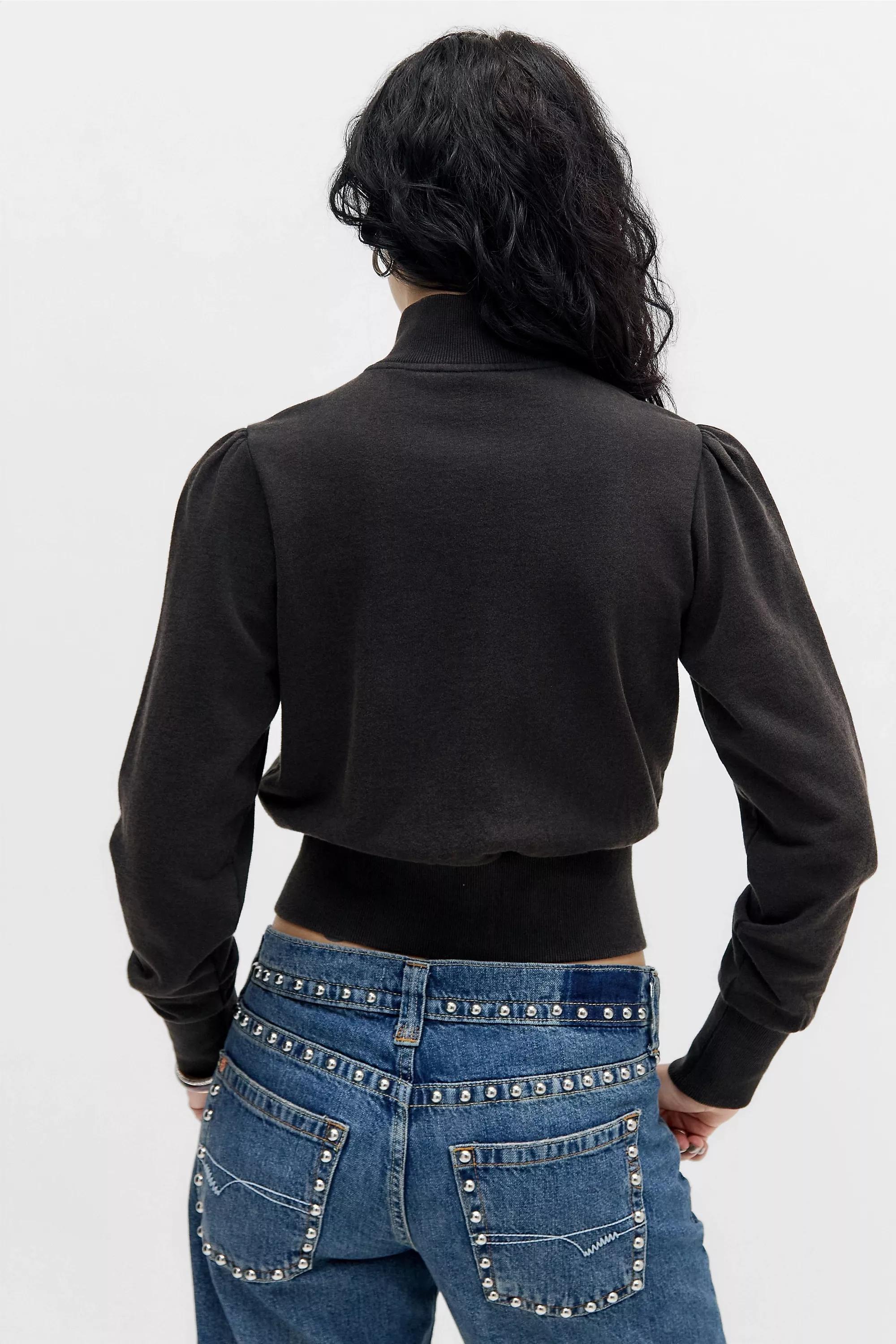 Black Silence + Noise Black Shrunken Track Top, BLK, large image number 3