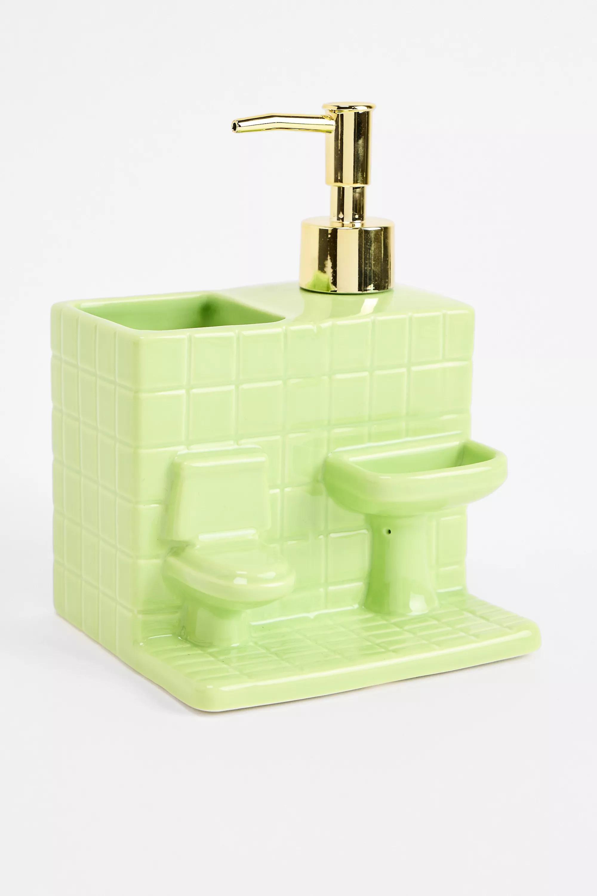 Green Bathroom Soap Dispenser Set, GRN, large image number 2