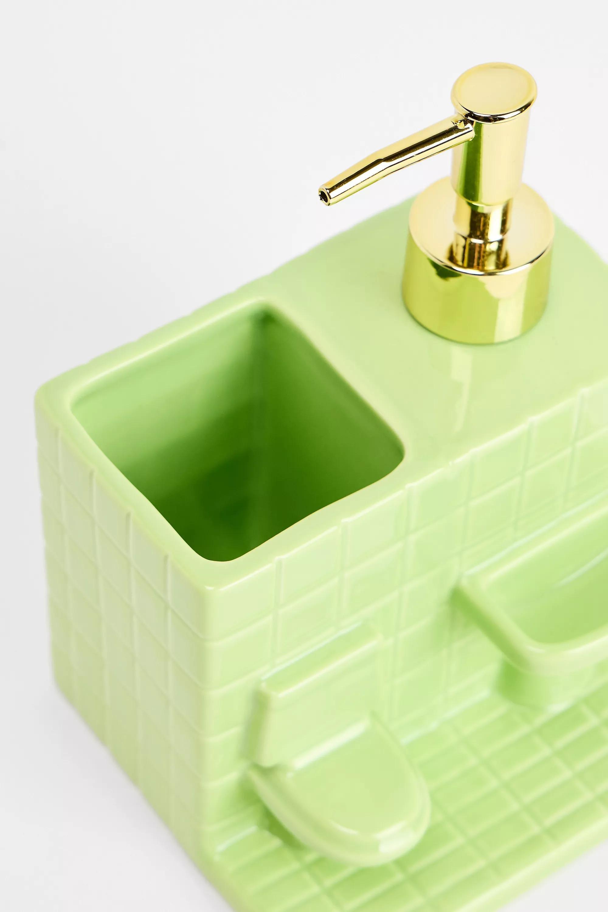 Green Bathroom Soap Dispenser Set, GRN, large image number 3