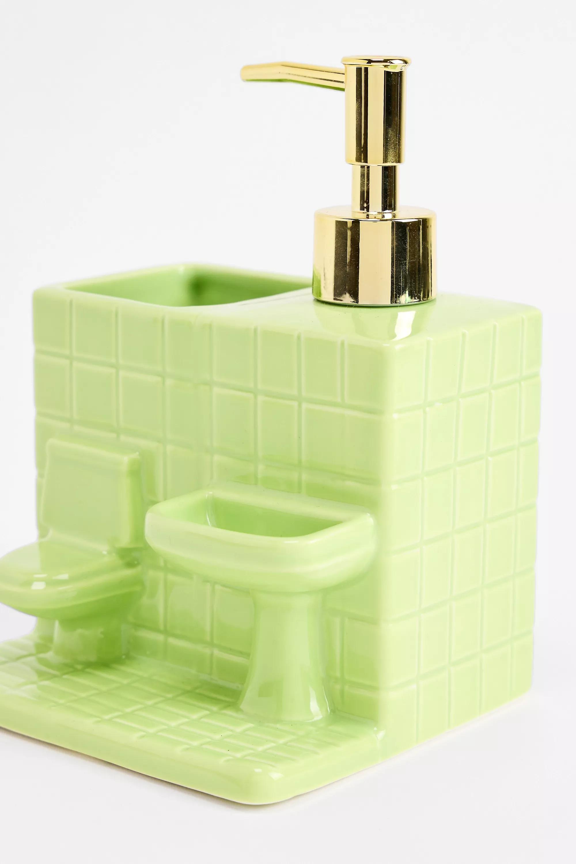 Green Bathroom Soap Dispenser Set, GRN, large image number 4