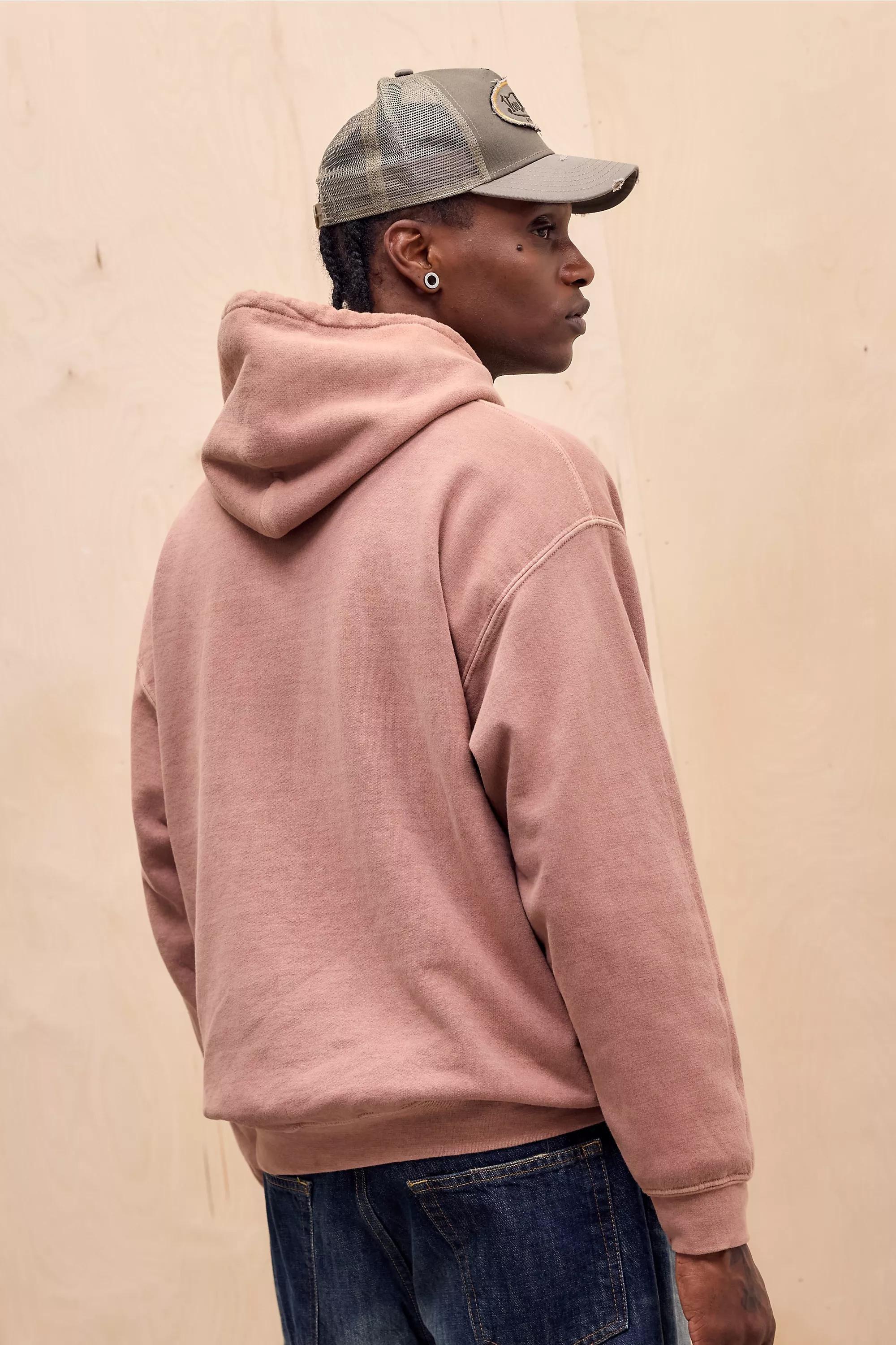 RED UO Red Fukui Sun-Bleached Hoodie, RED, large image number 3