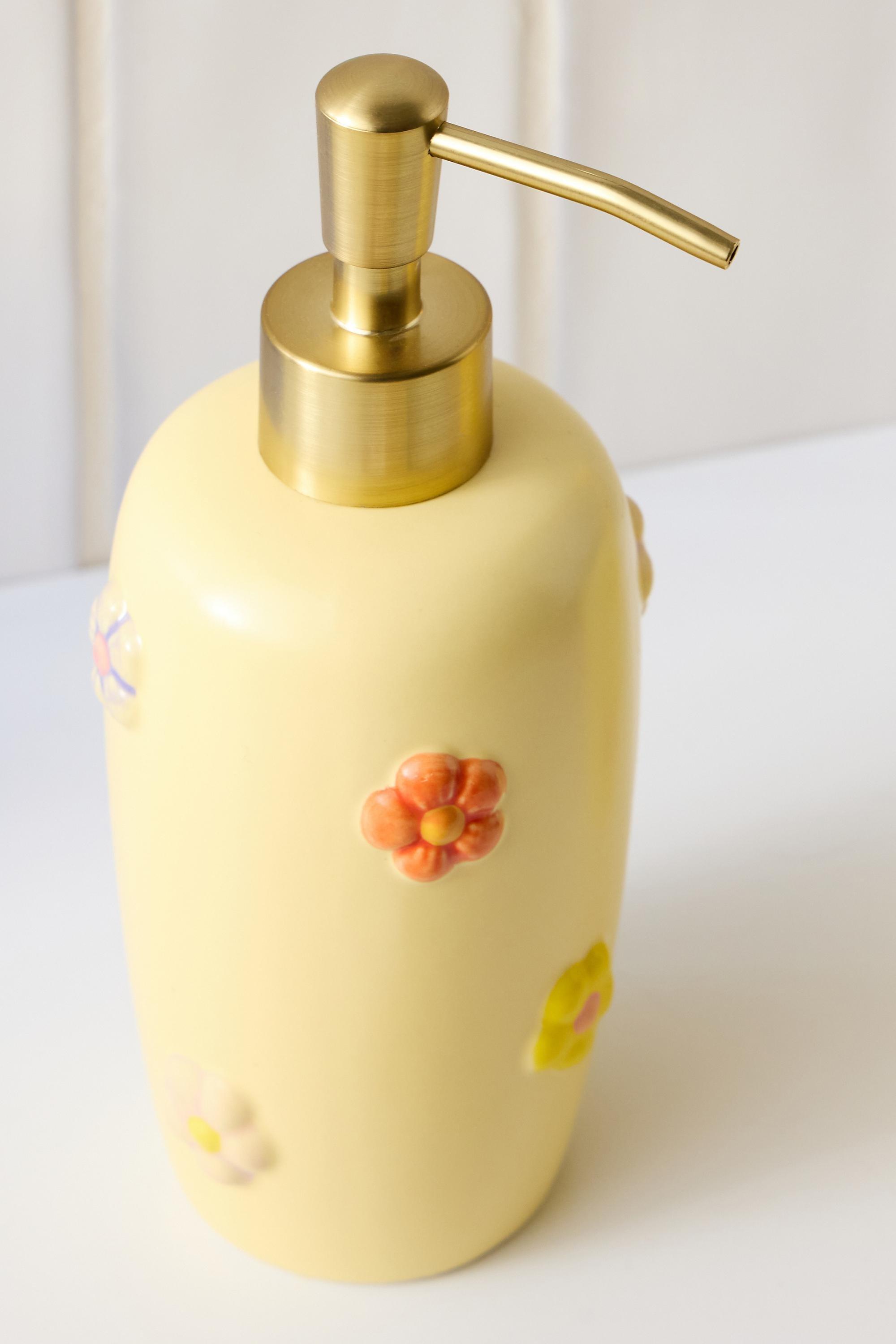 YELLOW Yellow Daisy Soap Dispenser, YEL, medium