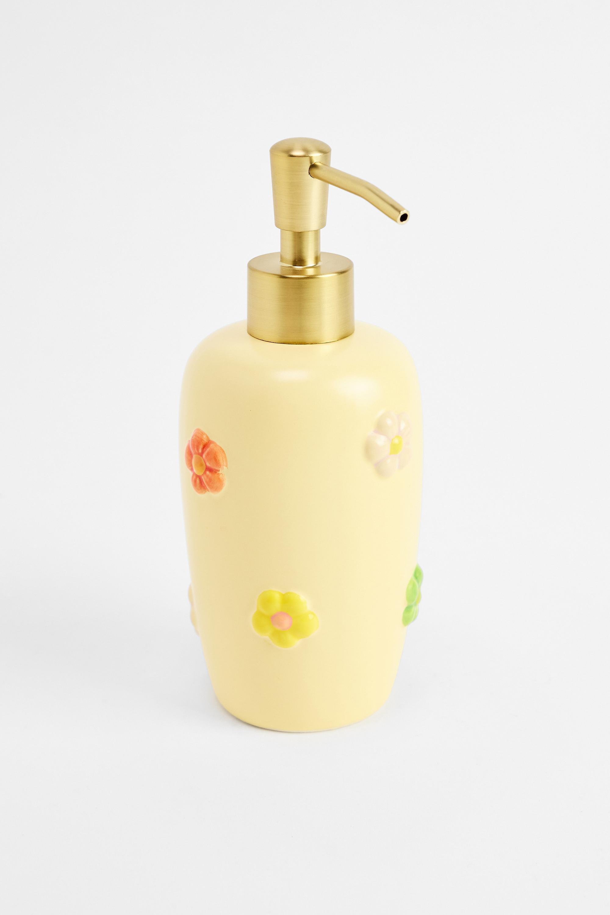 YELLOW Yellow Daisy Soap Dispenser, YEL, large image number 3