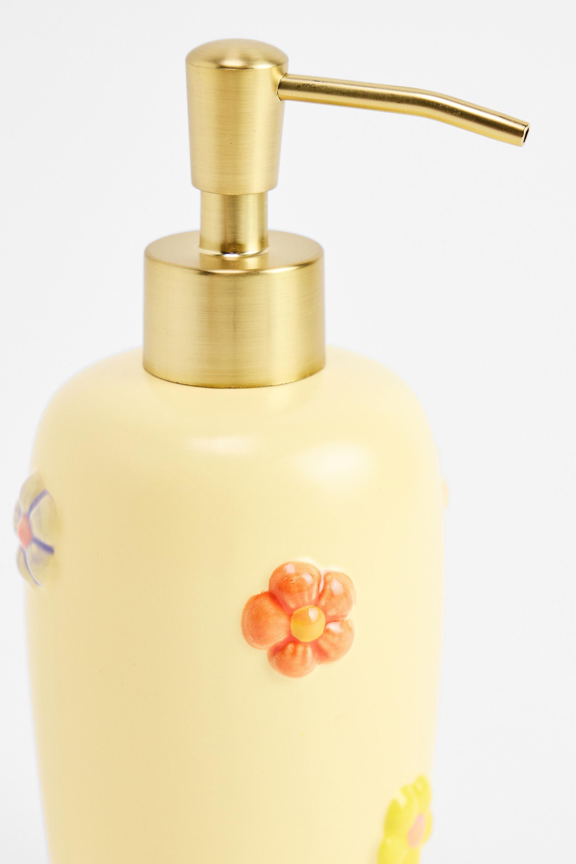 YELLOW Yellow Daisy Soap Dispenser, YEL, large image number 4