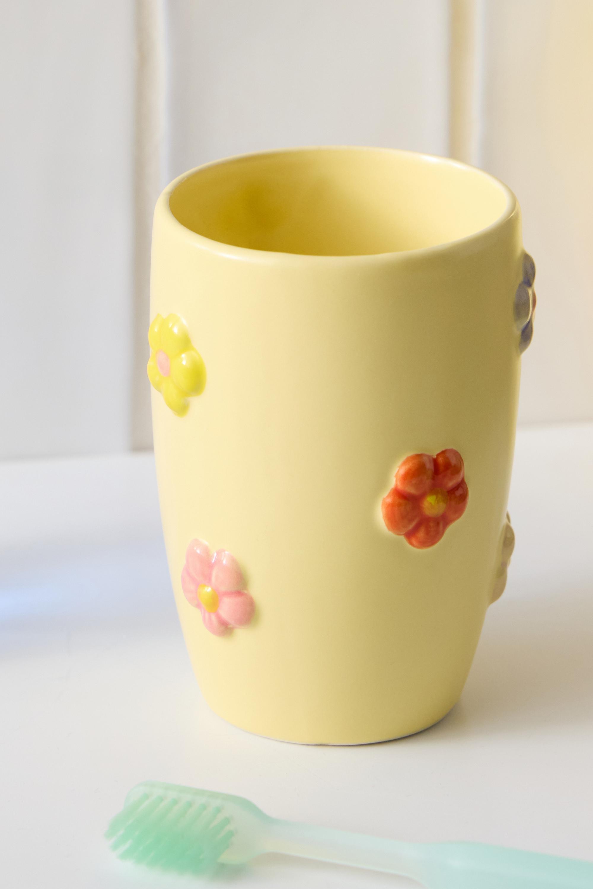 YELLOW Yellow Daisy Storage Pot, YEL, large image number 1