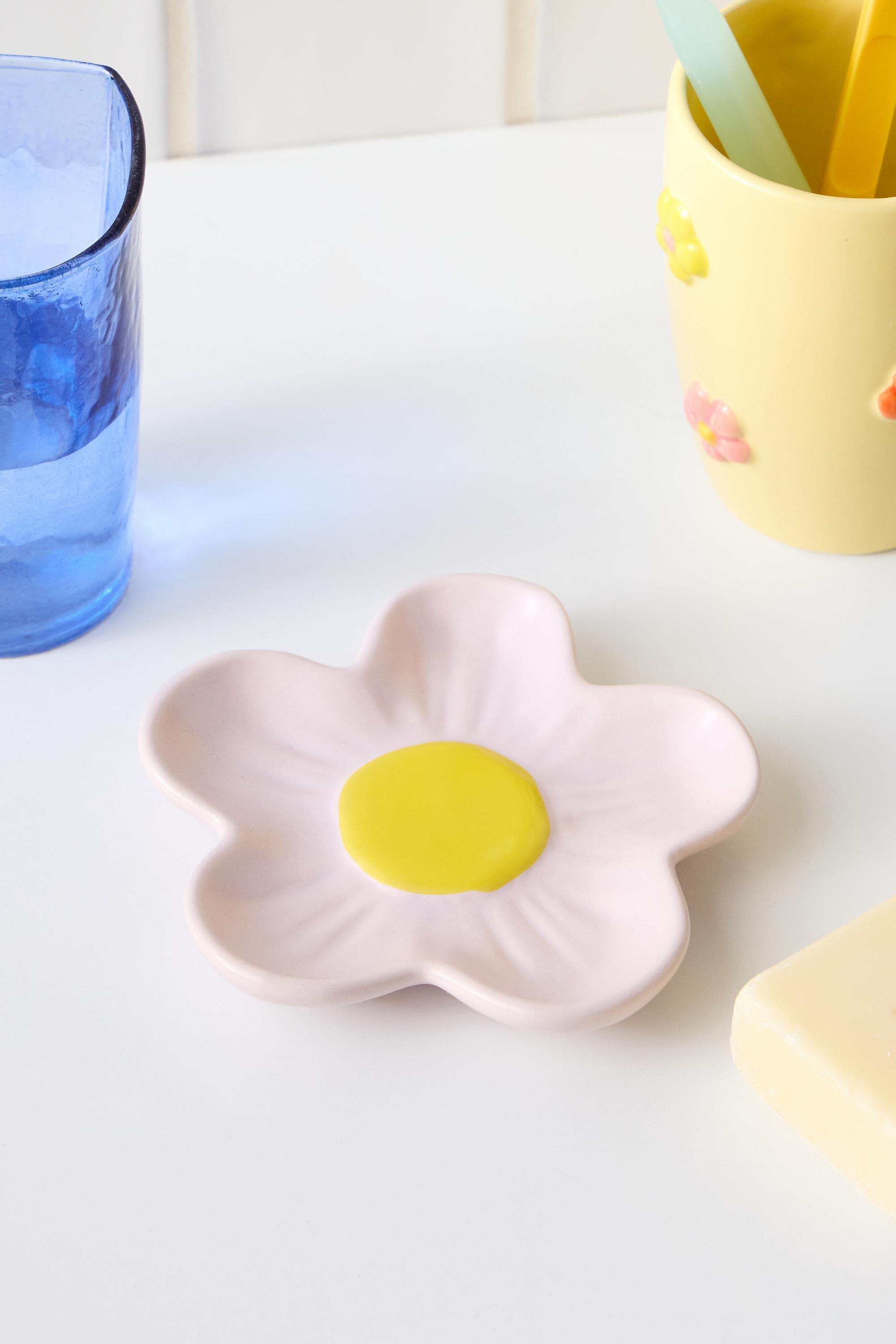 Yellow Daisy Soap Dish, YEL, large image number 1