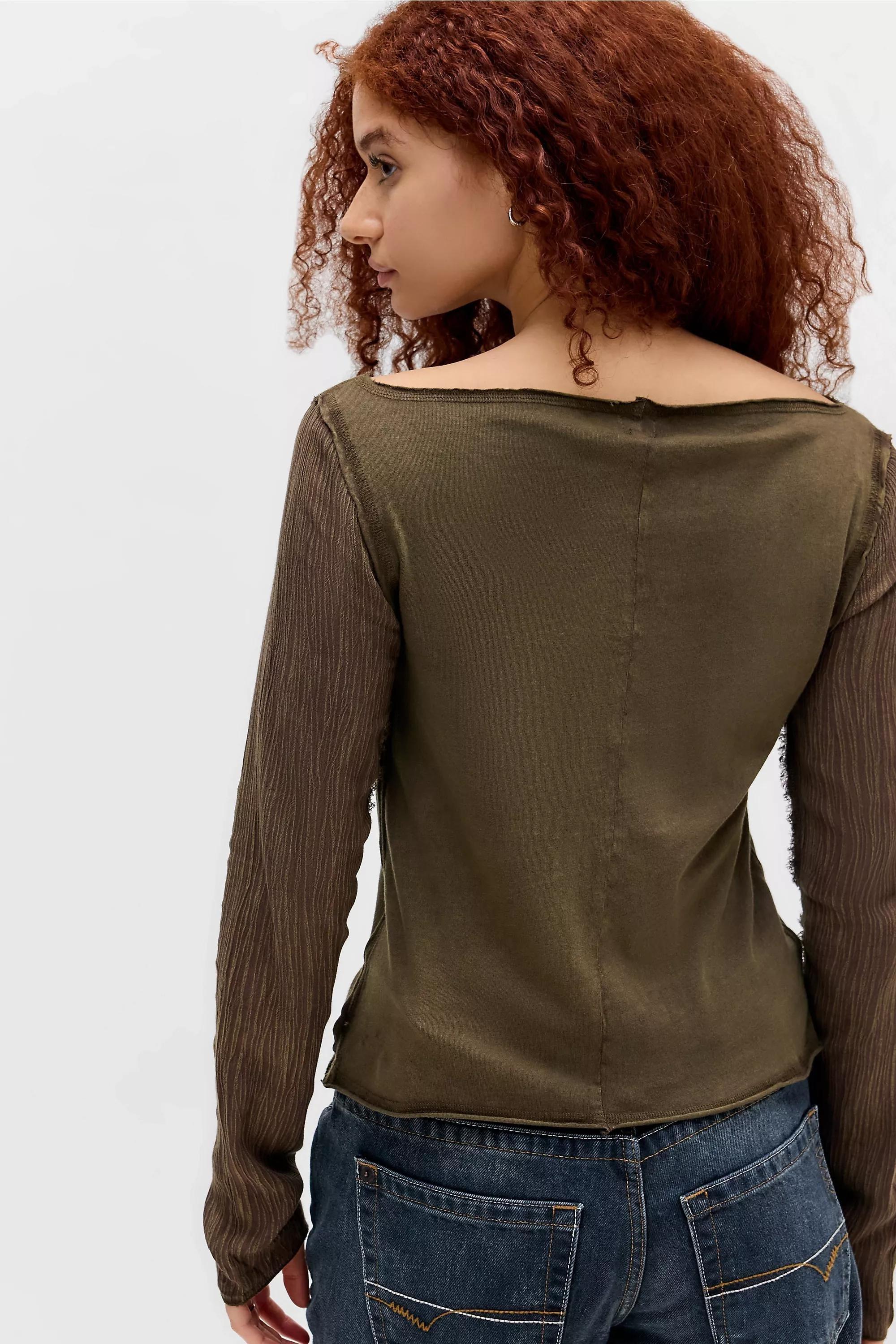 Khaki Bdg Blake Washed Henley T-Shirt, KHAKI, large image number 3