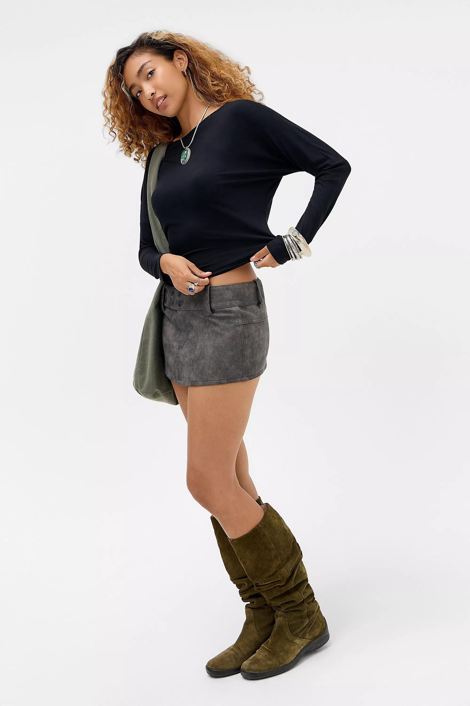 Black Silence + Noise Livia Off-Shoulder T-Shirt, BLK, medium