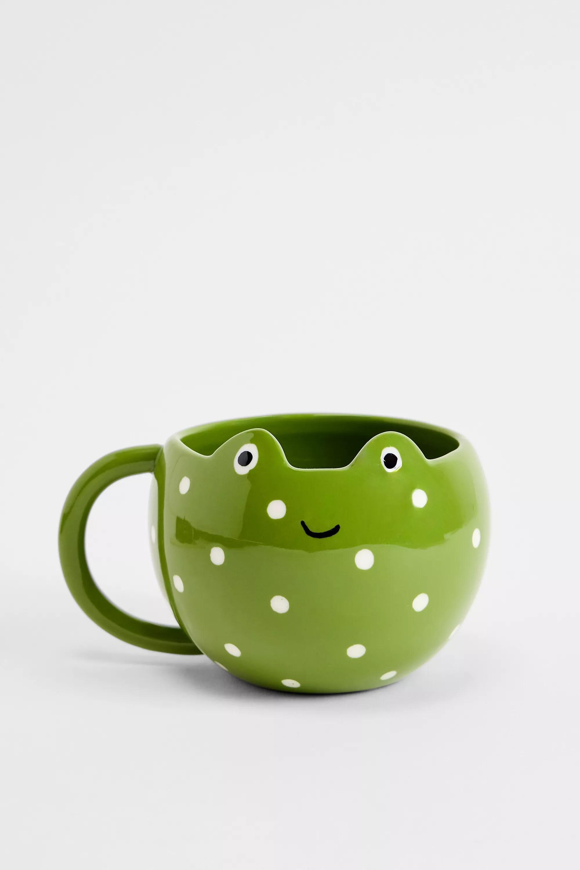 Green Polka Dot Froggy Mug, GRN, large image number 0