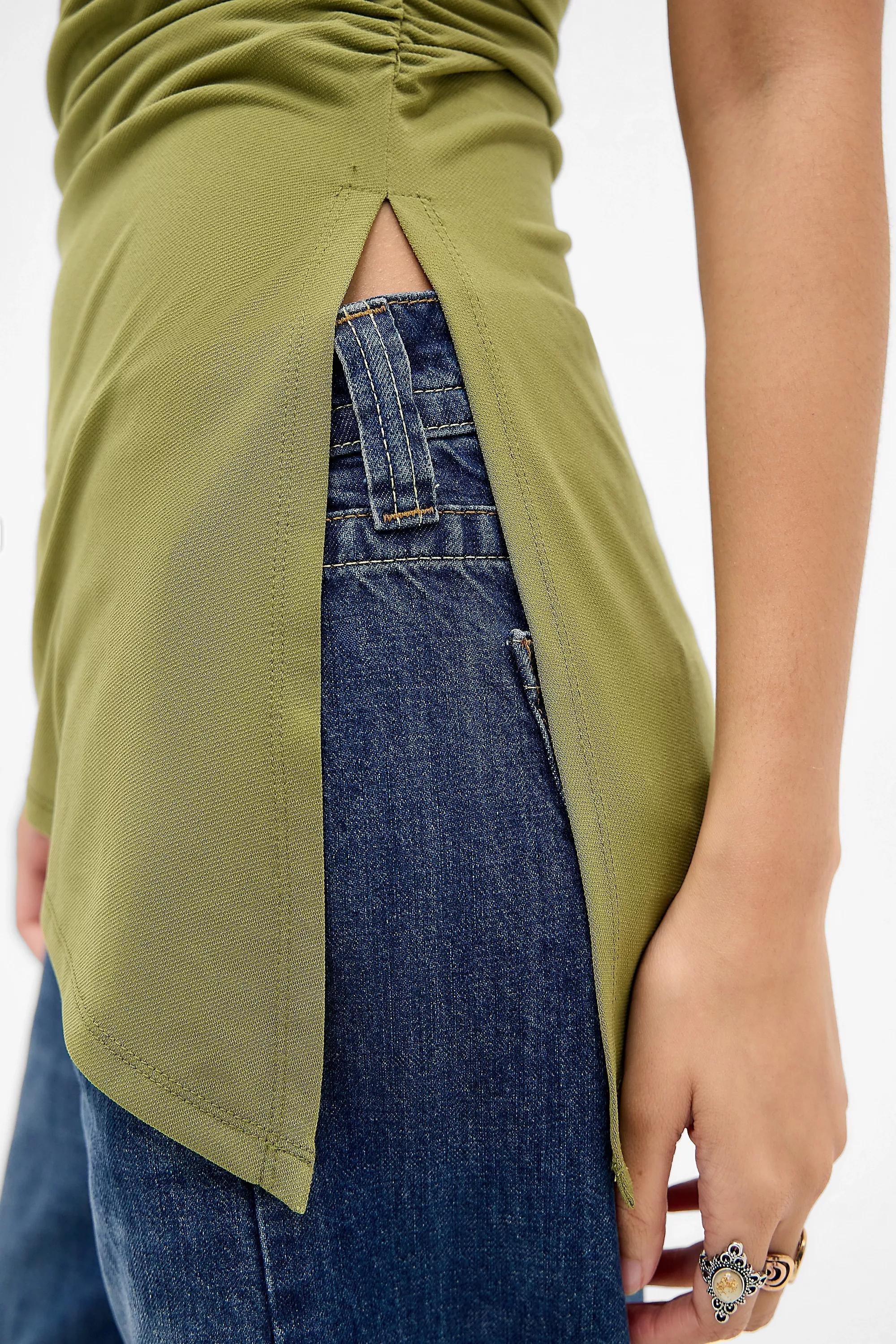 Green Silence + Noise Ines Bandeau Top, KHAKI, large image number 1