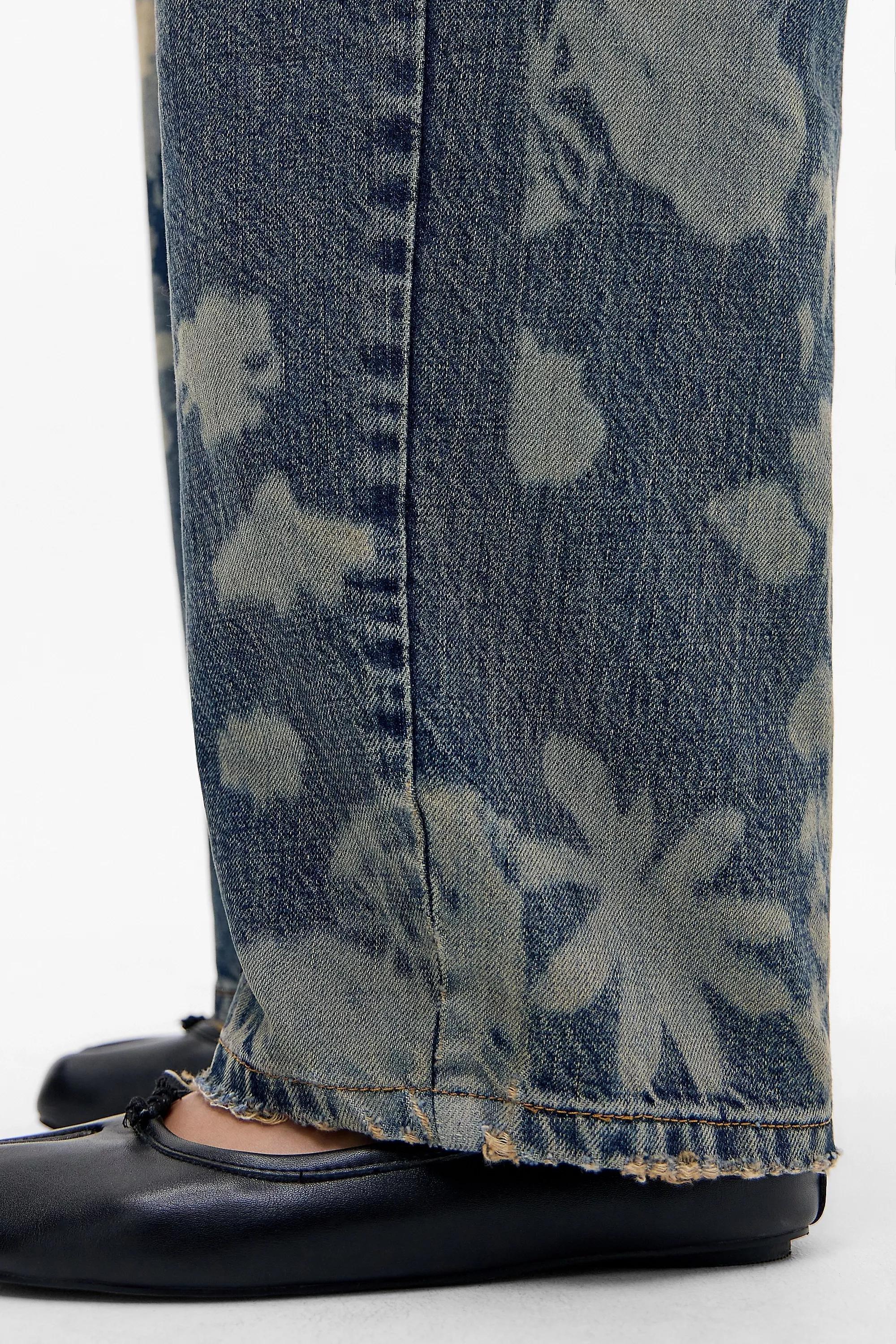 Navy Bdg Logan Floral Laser Jeans, VINTAGE DENIM MEDIUM, medium