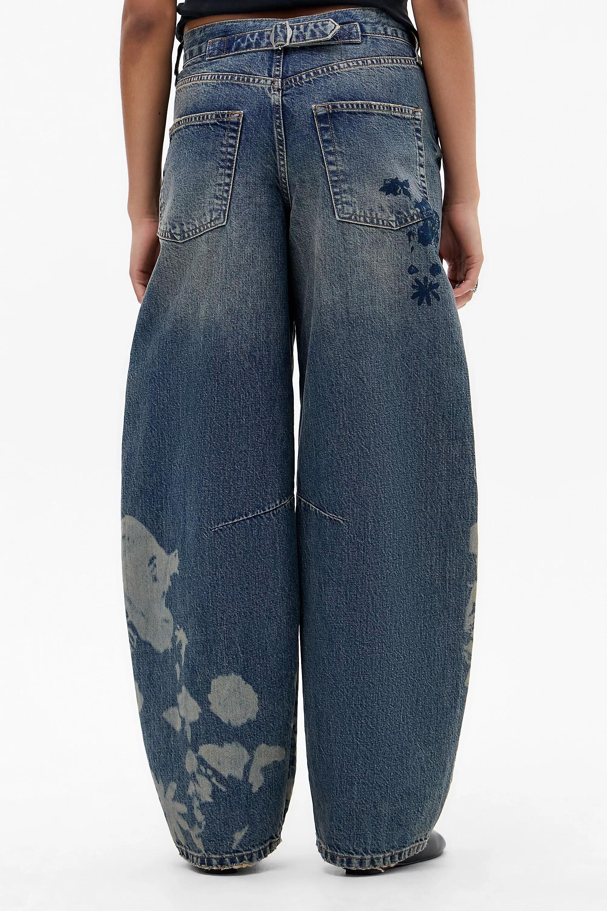 Navy Bdg Logan Floral Laser Jeans, VINTAGE DENIM MEDIUM, large image number 3