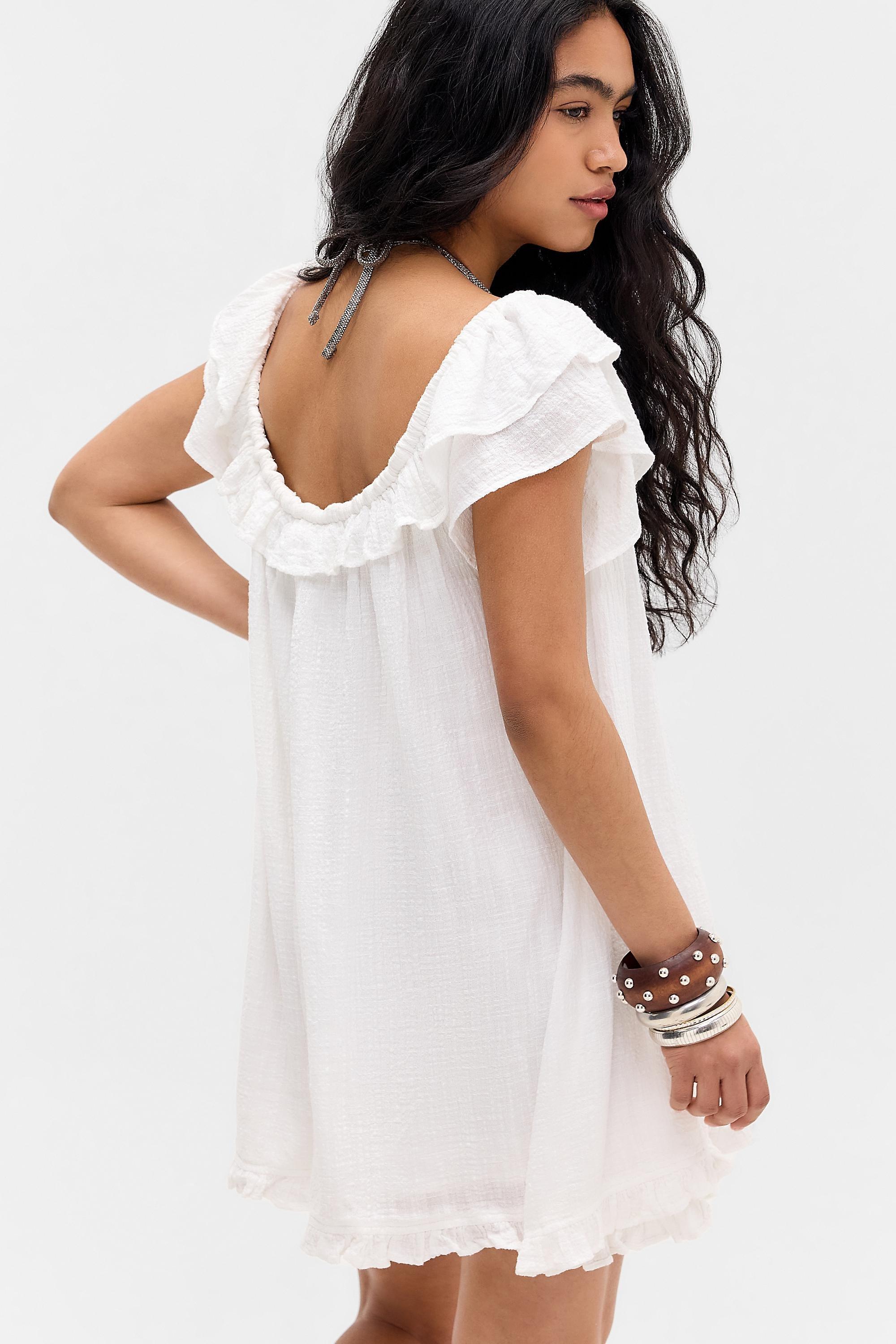 White Out From Under Golden Hour Ruffle Swing Romper, IVRY, large image number 3