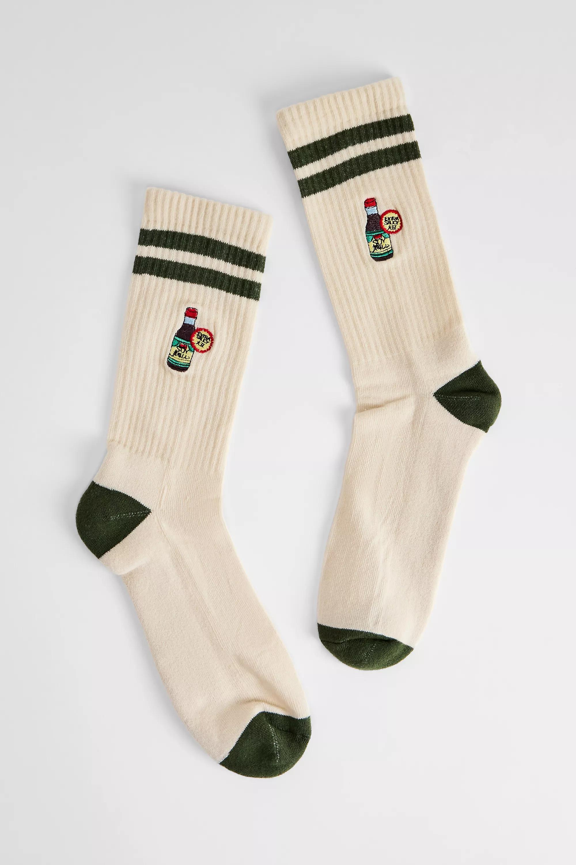 White UO Soy Sauce Socks, IVRY, medium