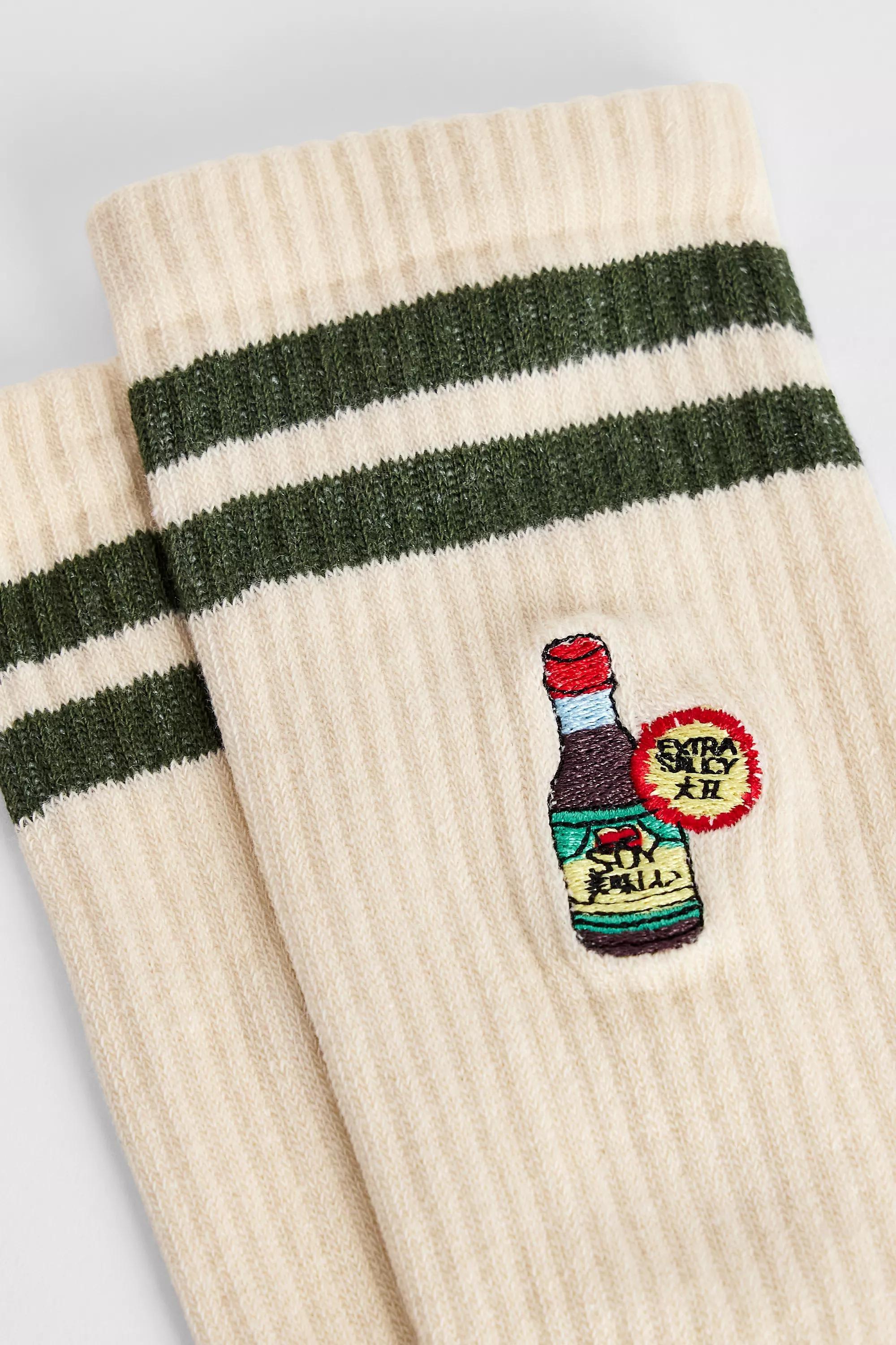 White UO Soy Sauce Socks, IVRY, medium