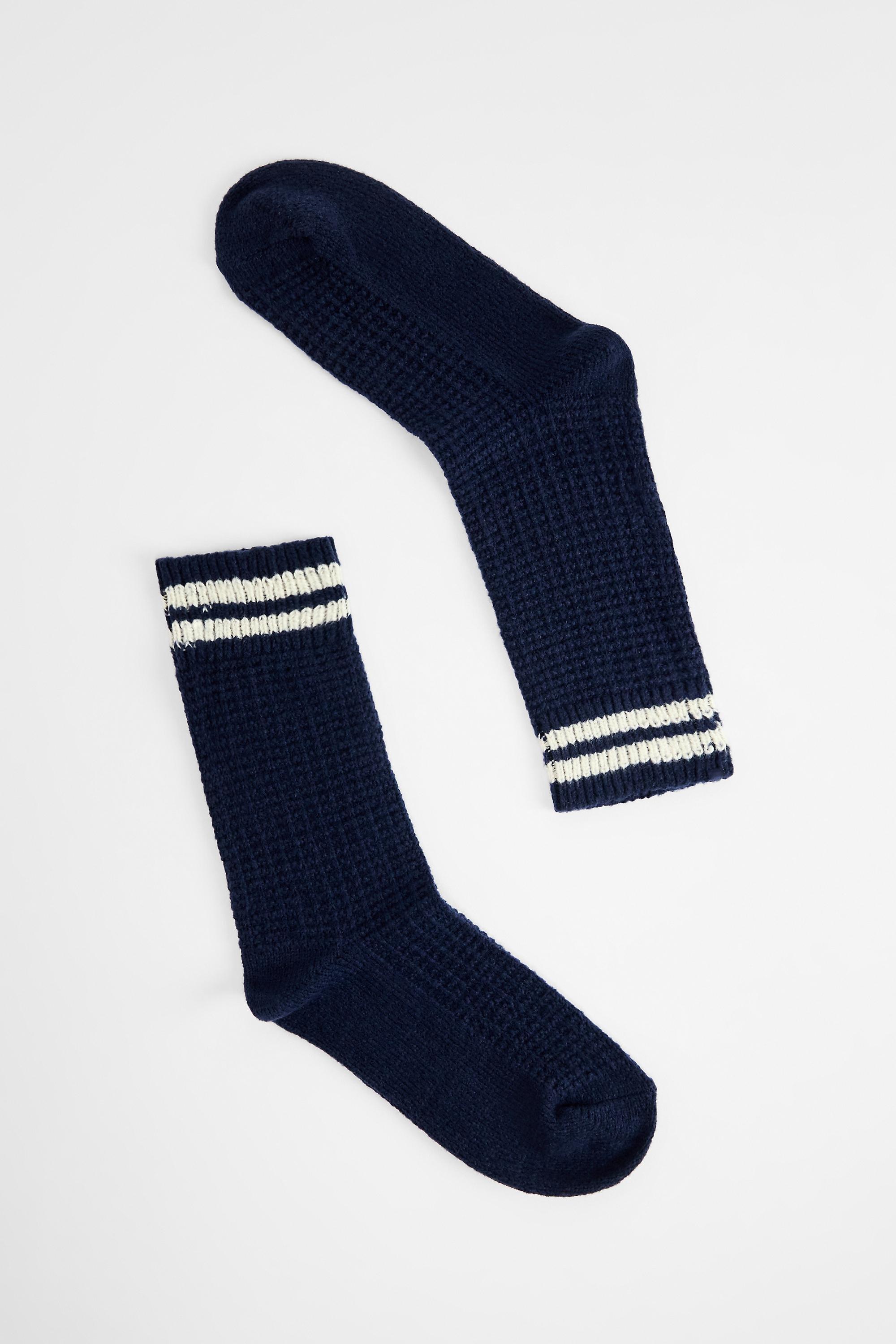 Navy Iets Frans... Sports Waffle Socks, NAVY, medium