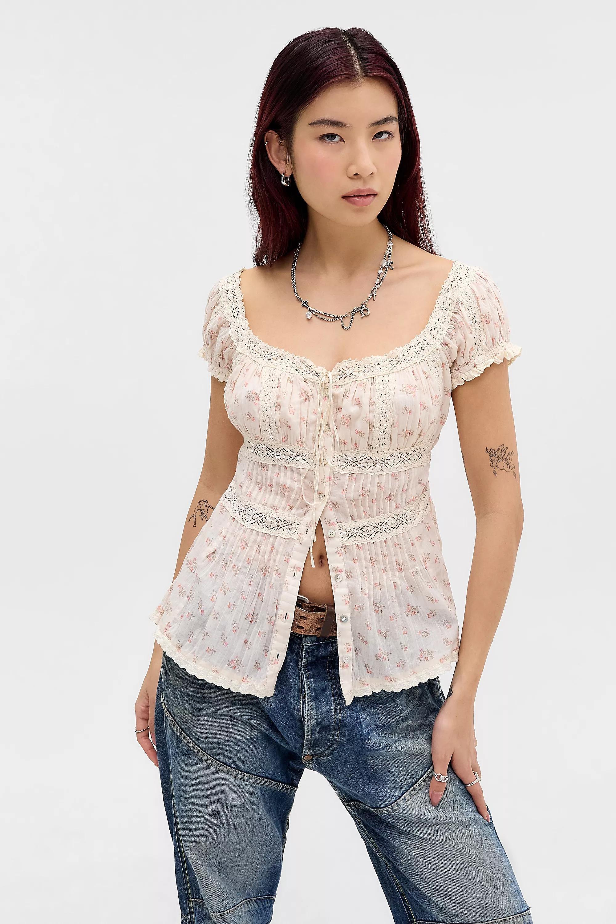 Pink Kimchi Blue Faye Blouse, PINK, large image number 0