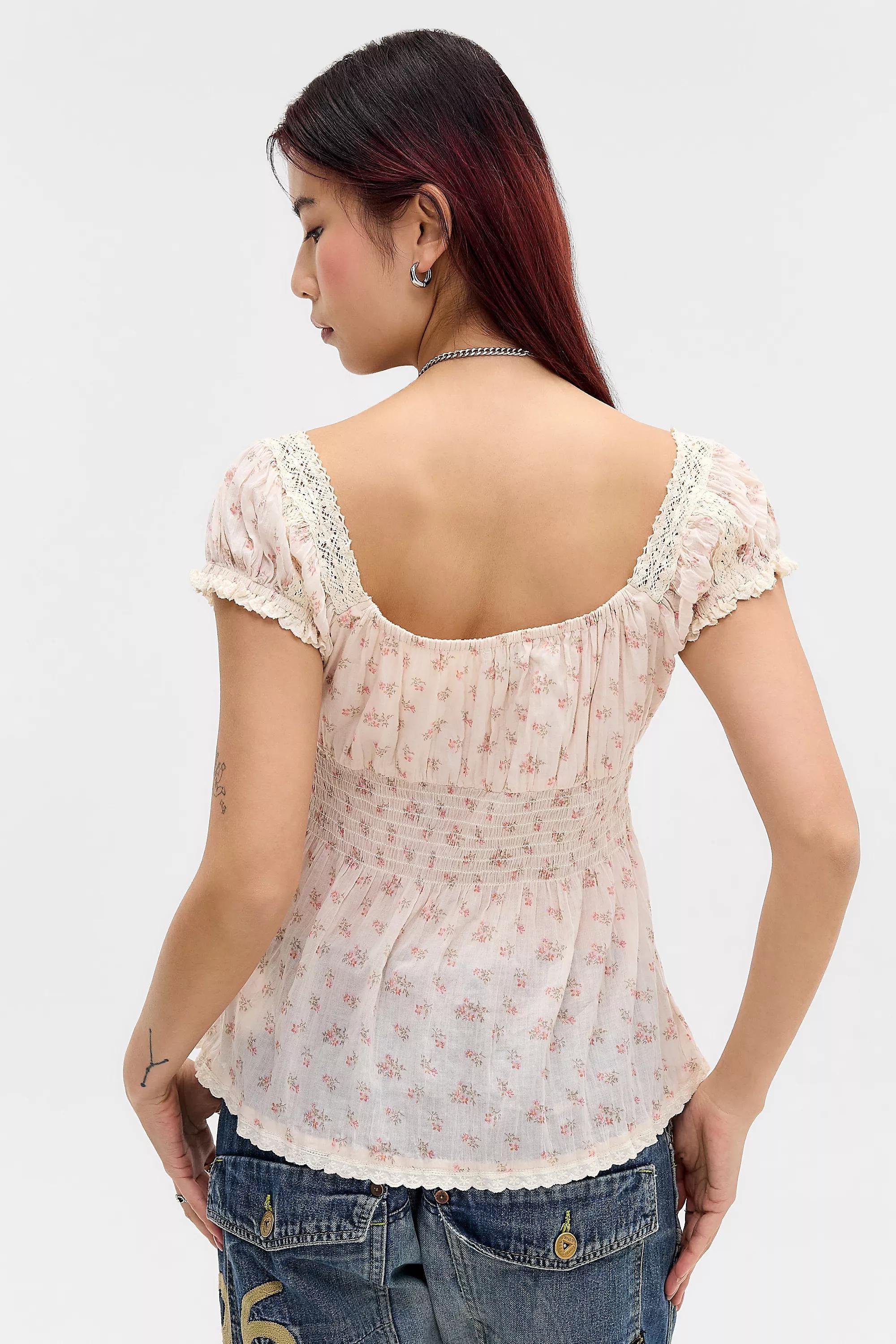 Pink Kimchi Blue Faye Blouse, PINK, large image number 3