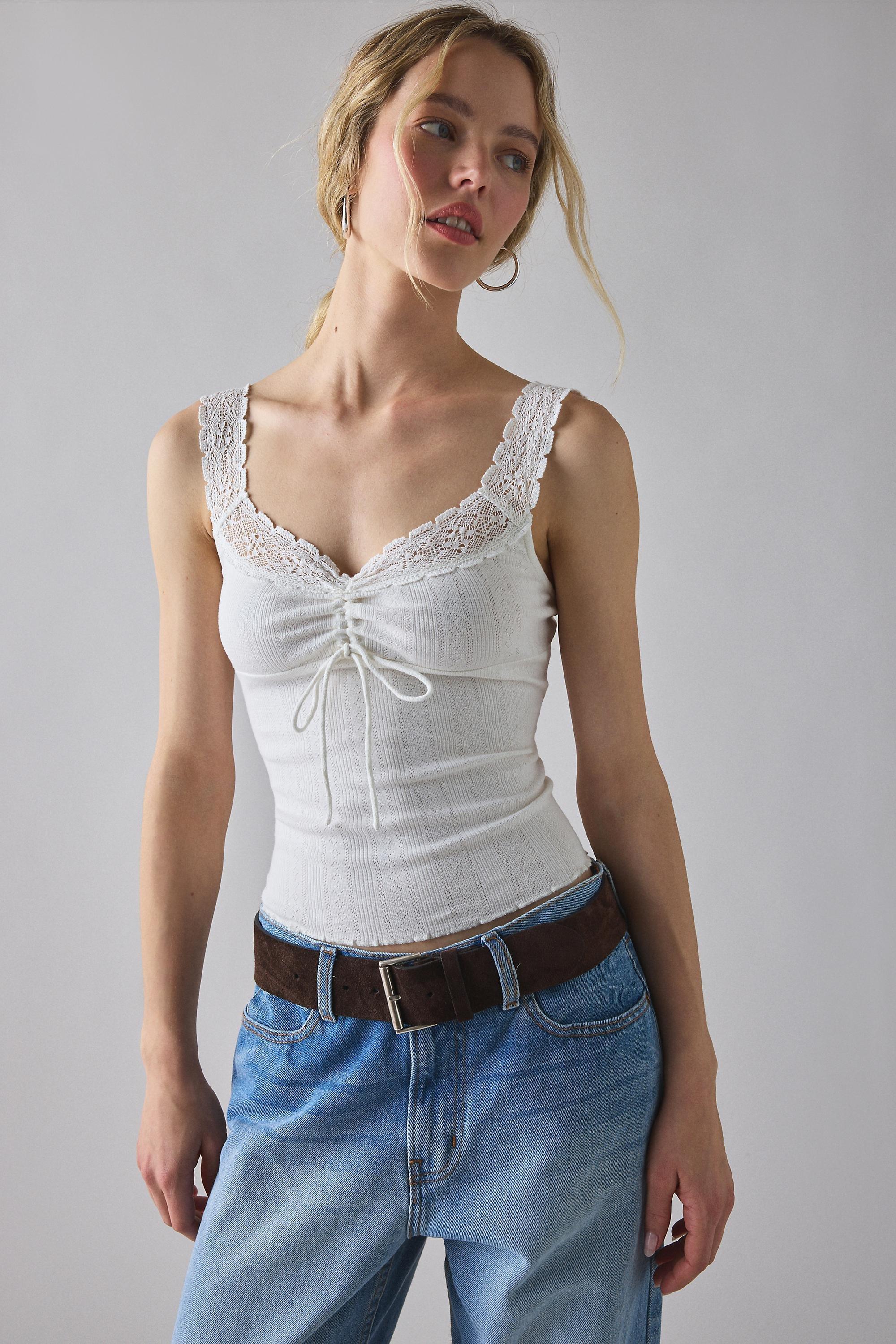 White Kimchi Blue Callie Tank Top, WHT, medium