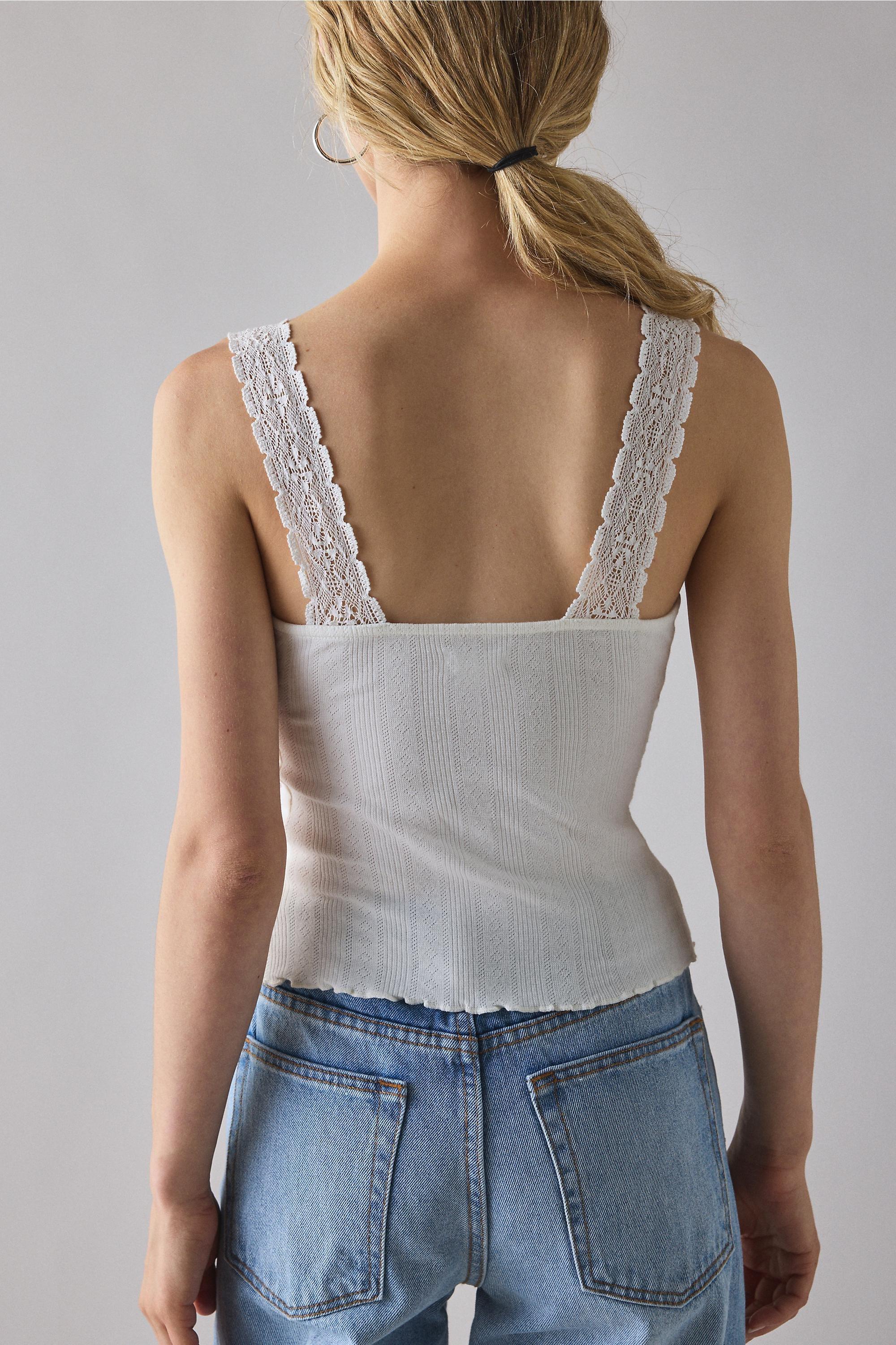 White Kimchi Blue Callie Tank Top, WHT, large image number 3